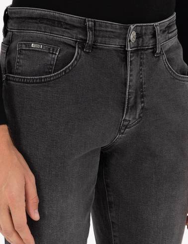 Antrasit Straight Fit Jean Pantolon