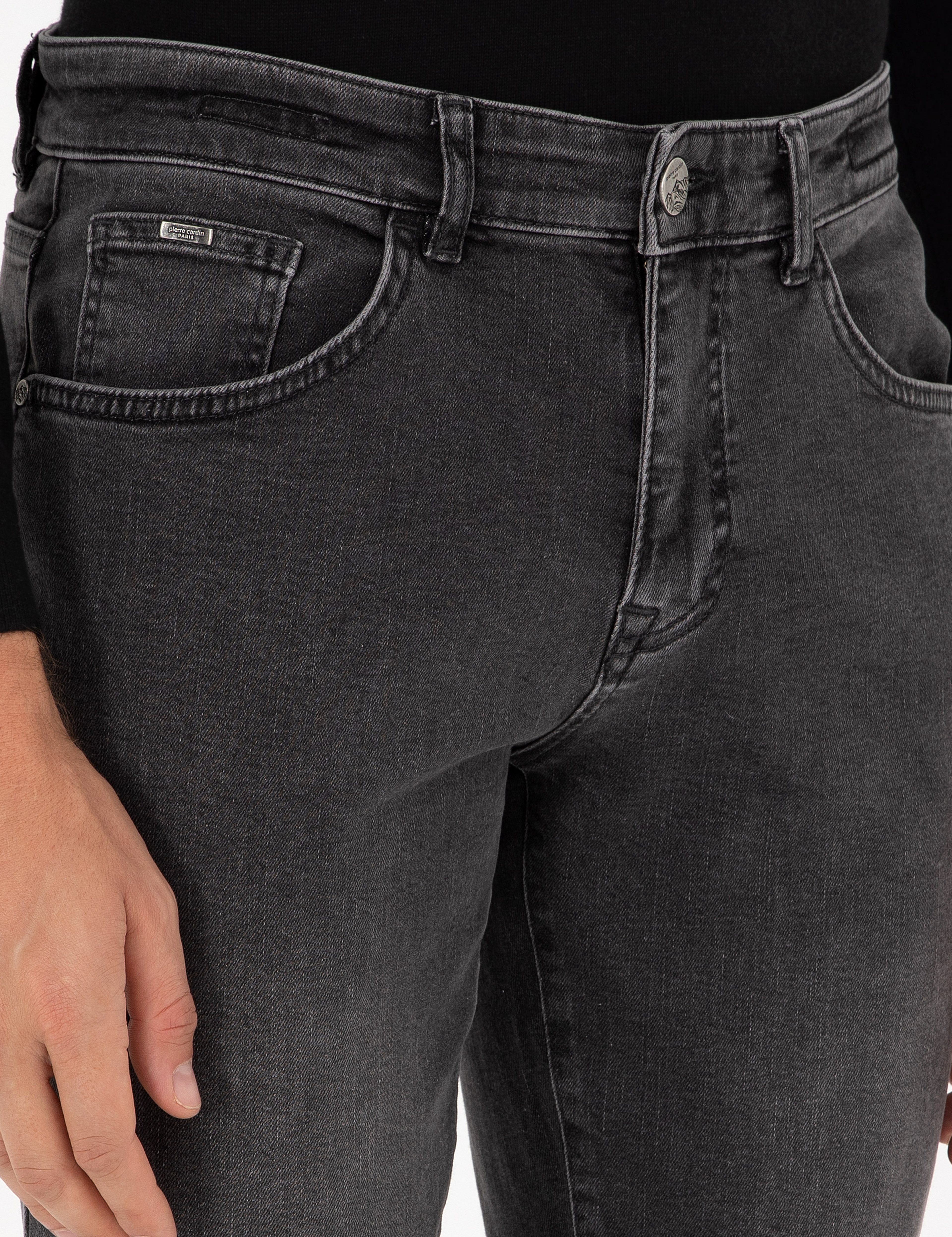 Antrasit Straight Fit Jean Pantolon - Image 5