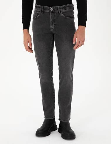 Antrasit Straight Fit Jean Pantolon