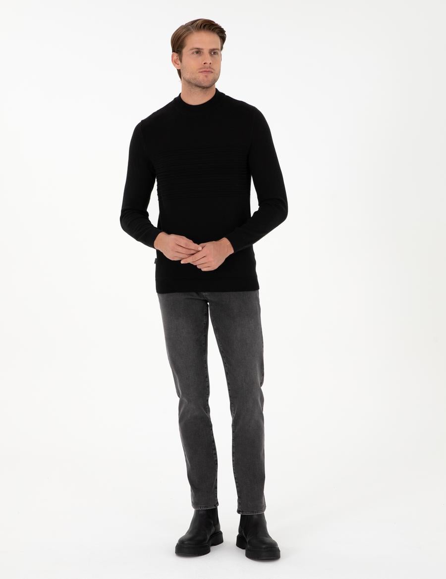 Antrasit Straight Fit Jean Pantolon