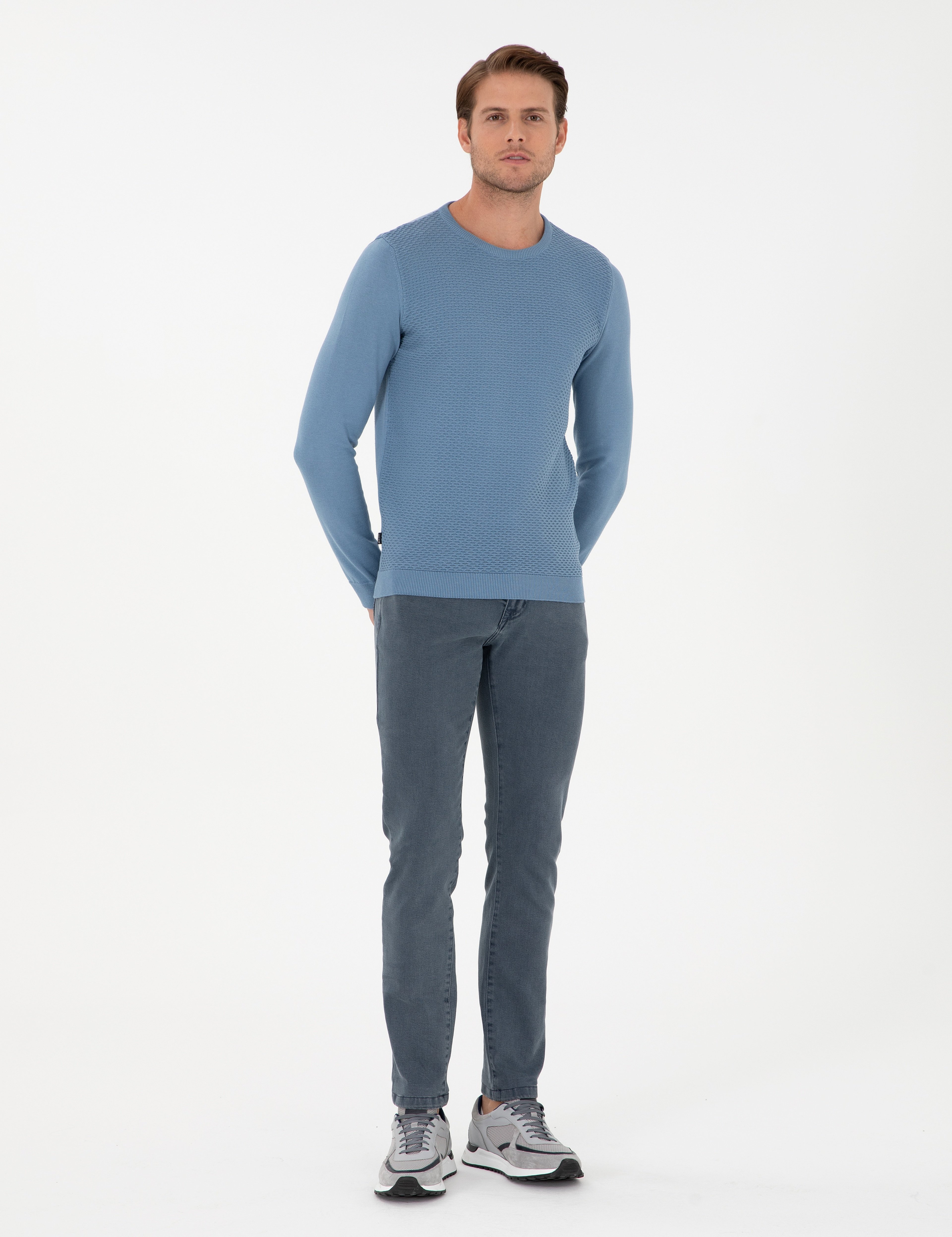 Gri Slim Fit Jean Pantolon - Image 1
