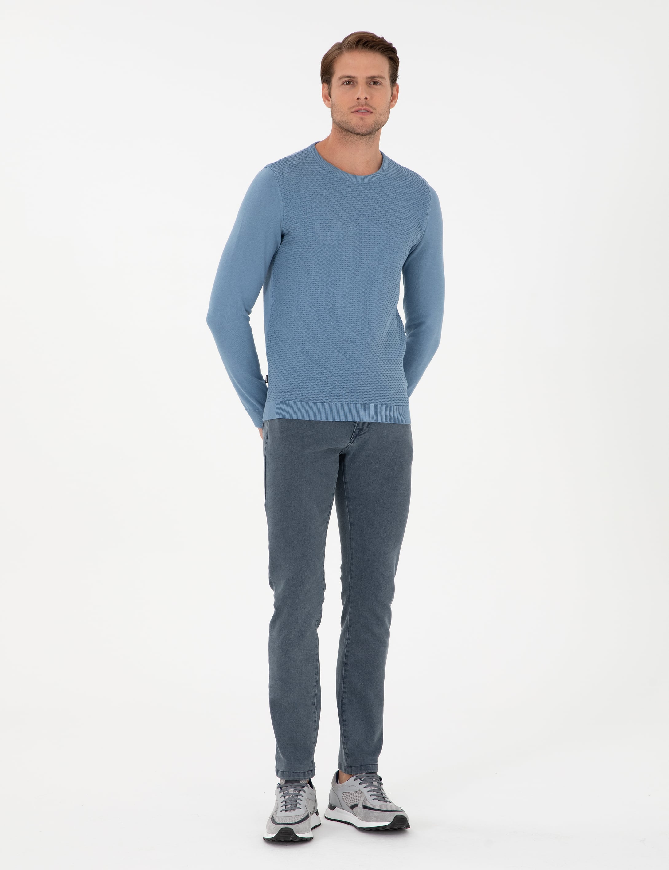 Gri Slim Fit Jean Pantolon
