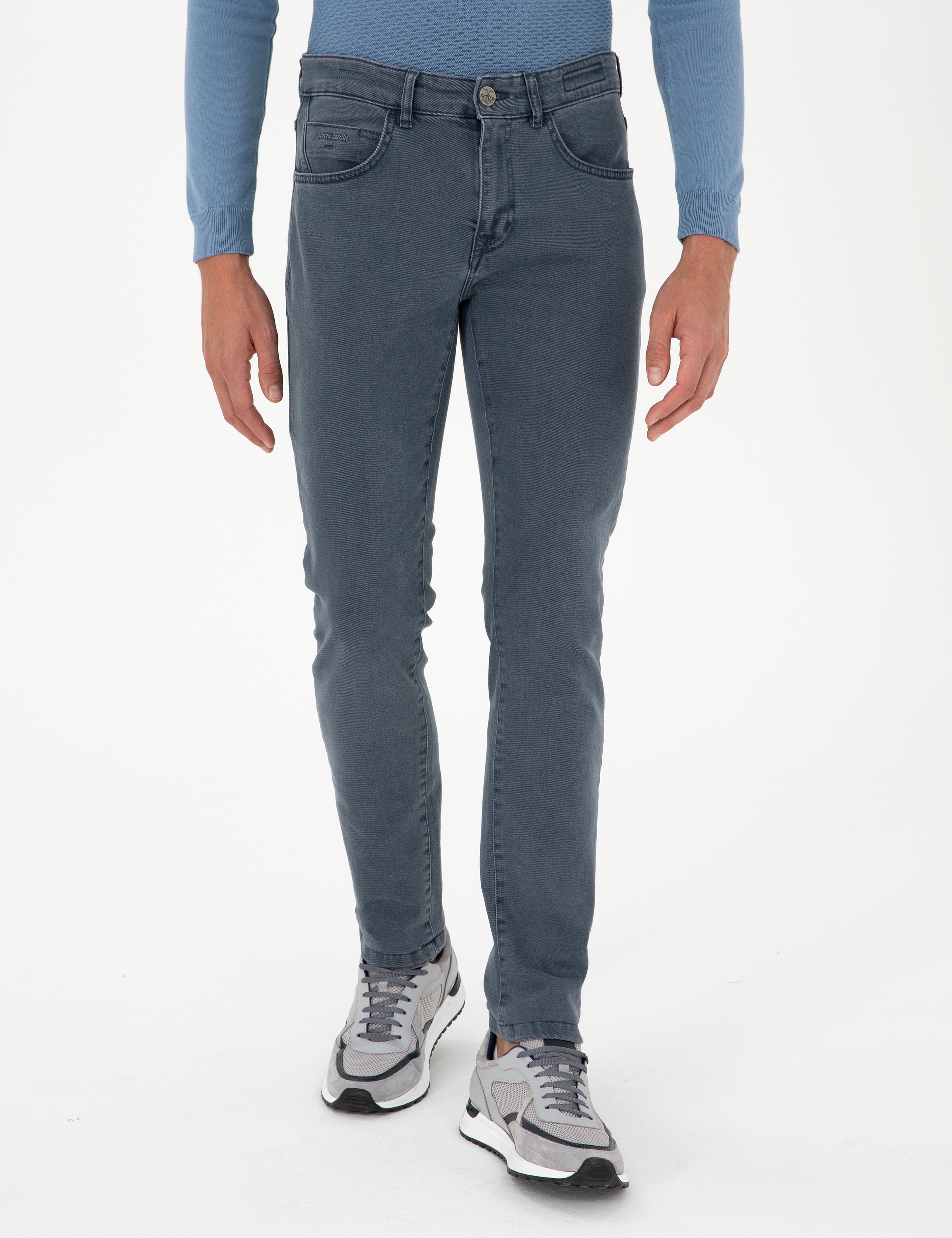 Gri Slim Fit Jean Pantolon - Image 2