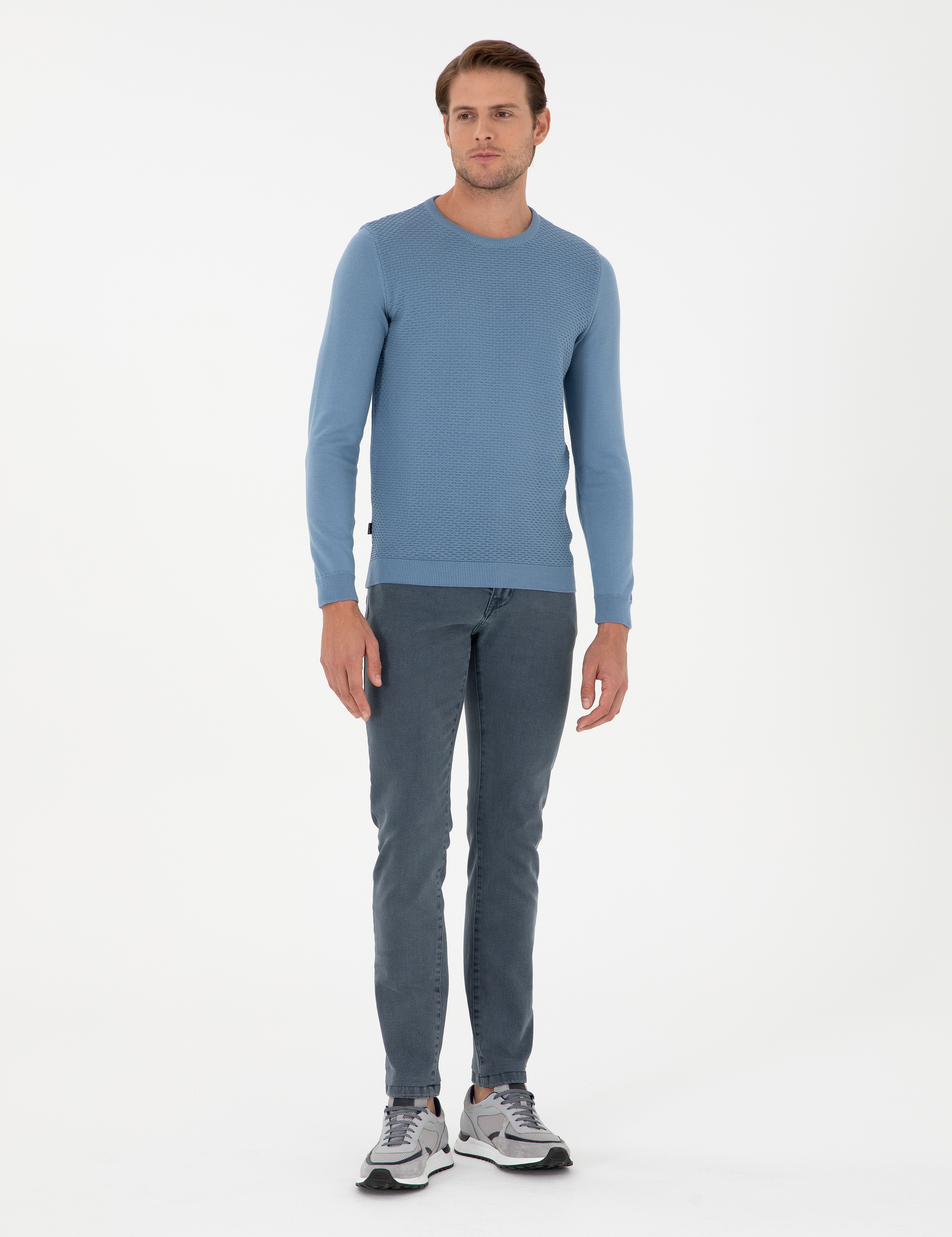Gri Slim Fit Jean Pantolon - Image 3