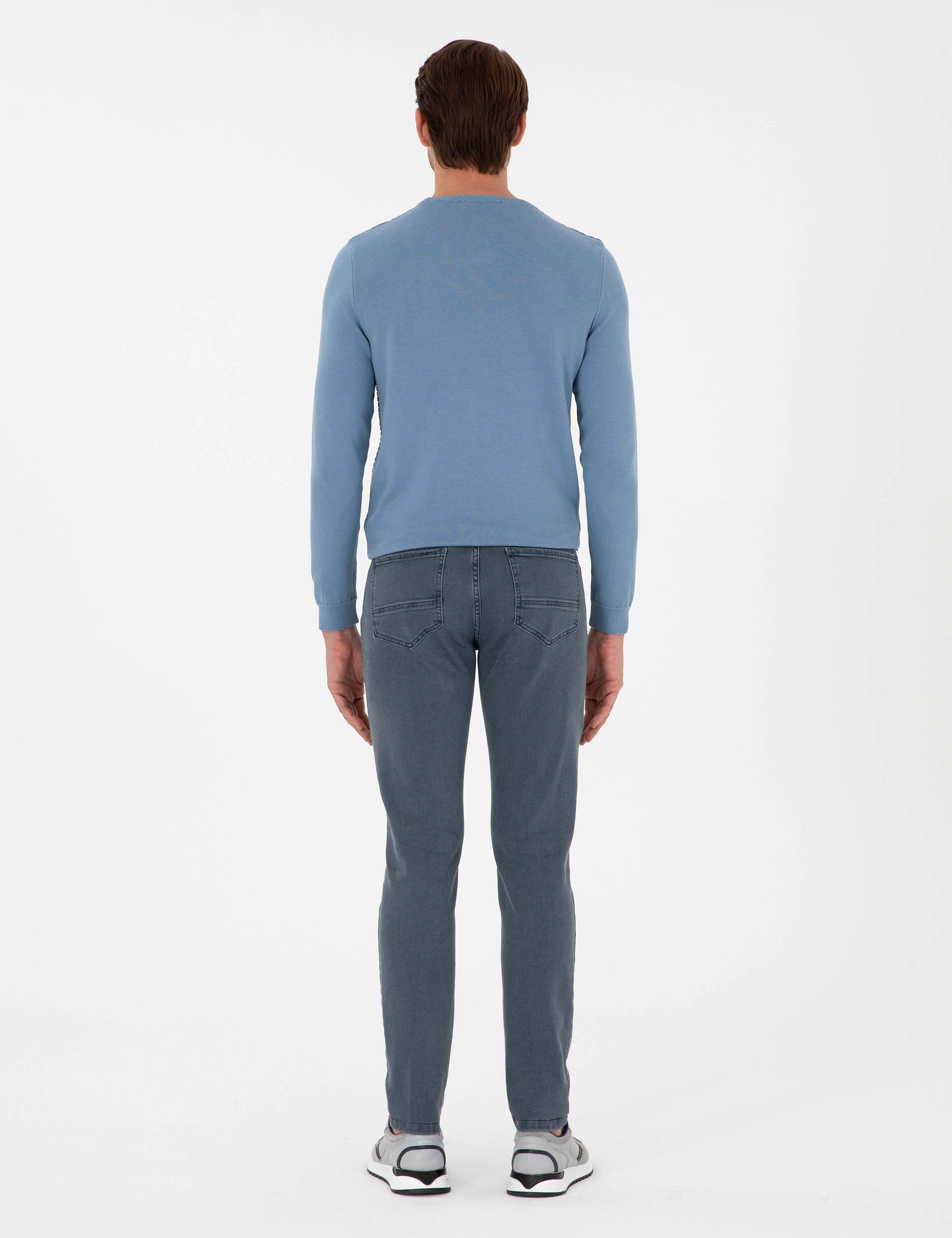 Gri Slim Fit Jean Pantolon - Image 4
