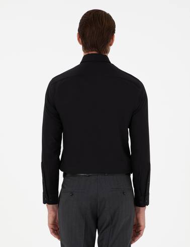 Siyah Slim Fit Uzun Kollu Gömlek