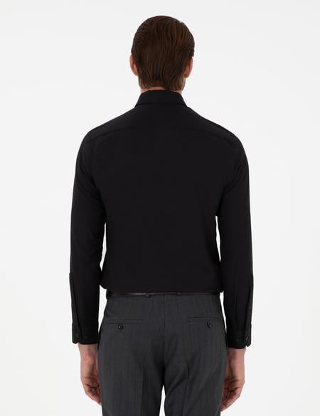 Siyah Slim Fit Uzun Kollu Gömlek - 50297998008