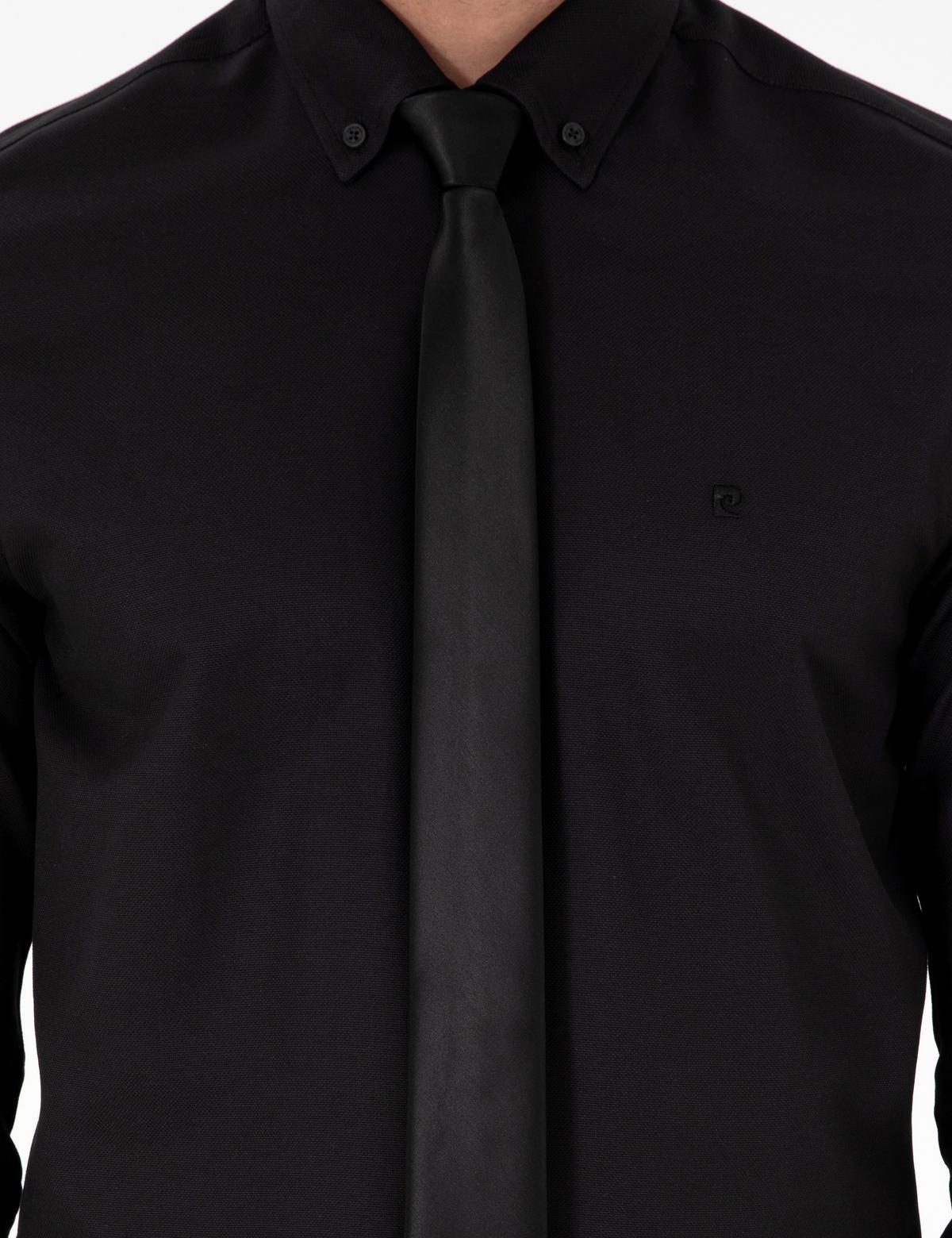 Siyah Slim Fit Uzun Kollu Gömlek - 50297998008