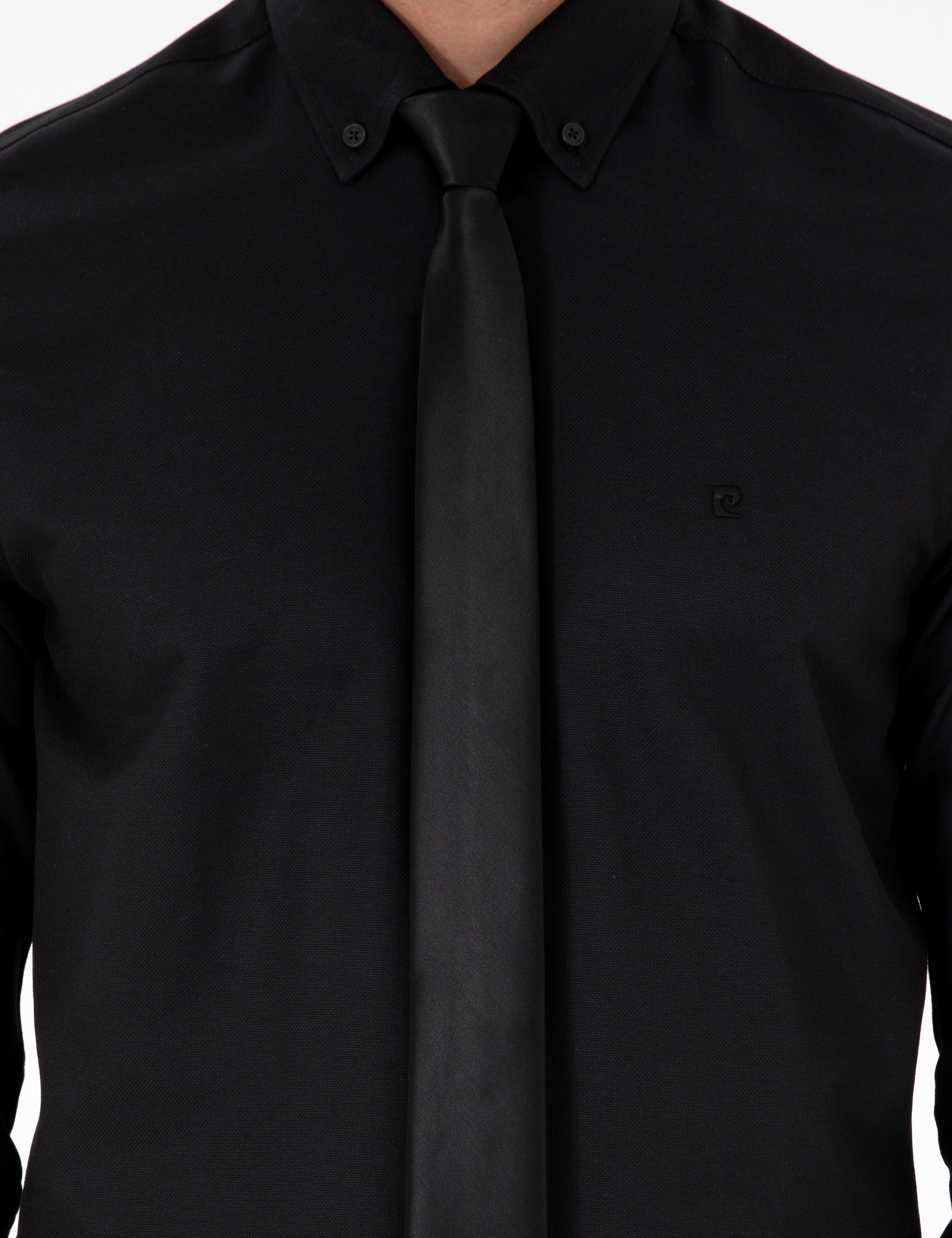 Siyah Slim Fit Uzun Kollu Gömlek - Image 6