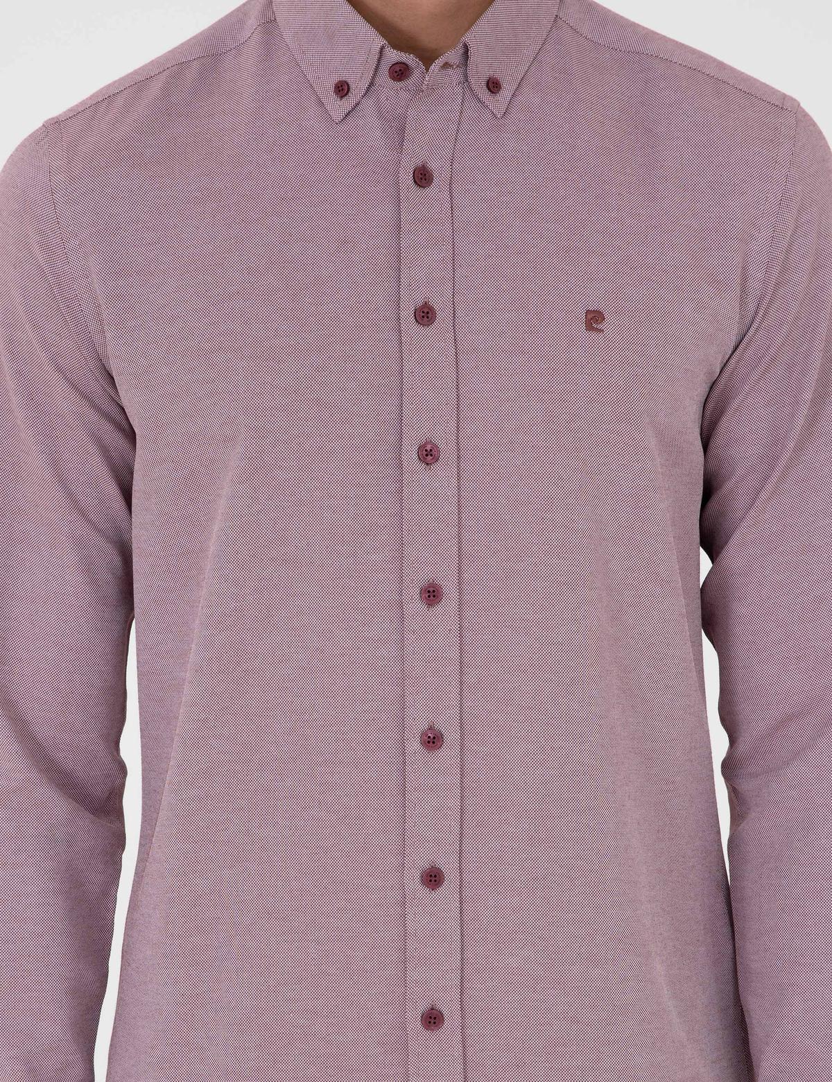 Bordo Slim Fit Uzun Kollu Gömlek - 50297998044