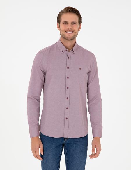 Bordo Slim Fit Uzun Kollu Gömlek - 50297998044