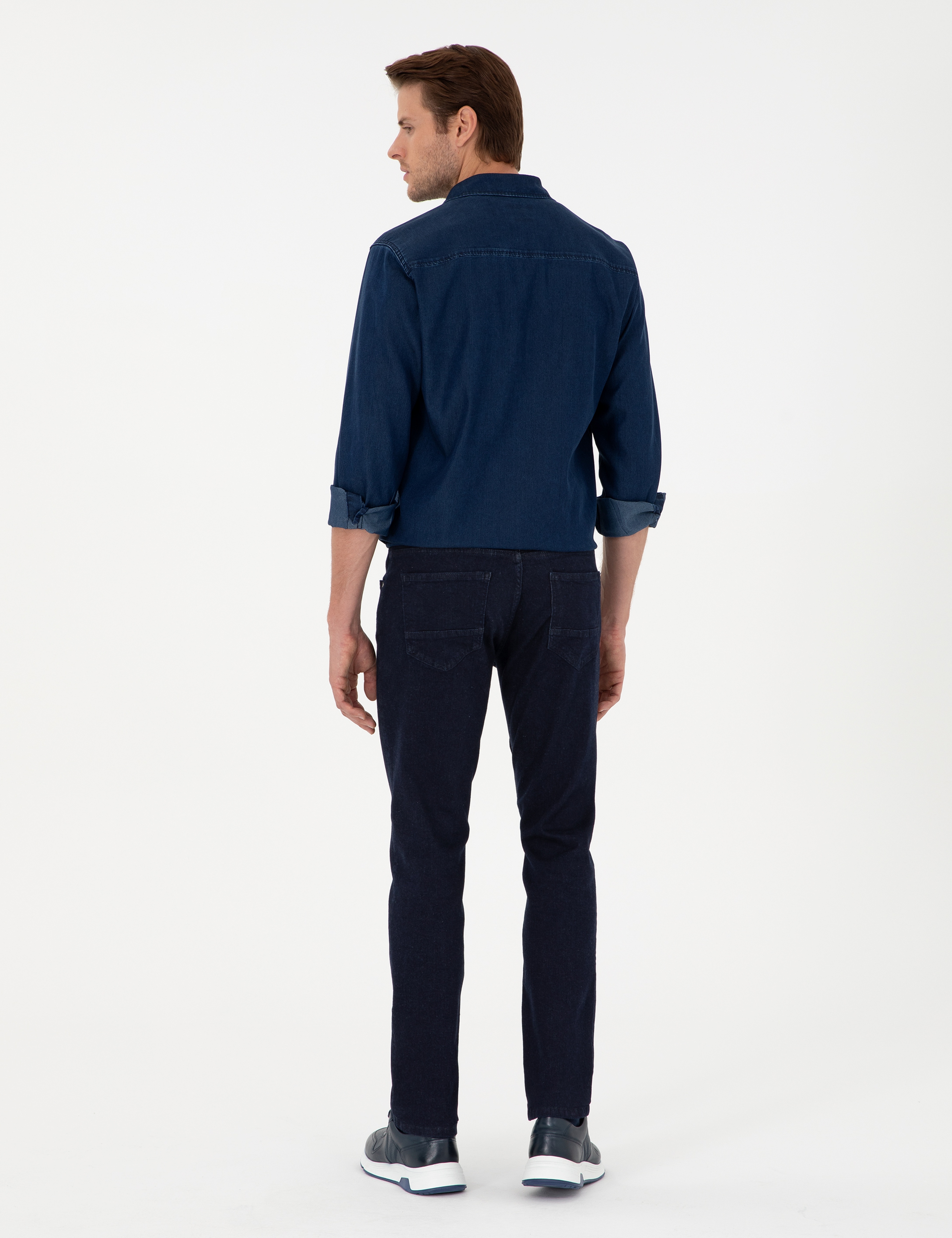 Lacivert Straight Fit Jean Pantolon - Image 4
