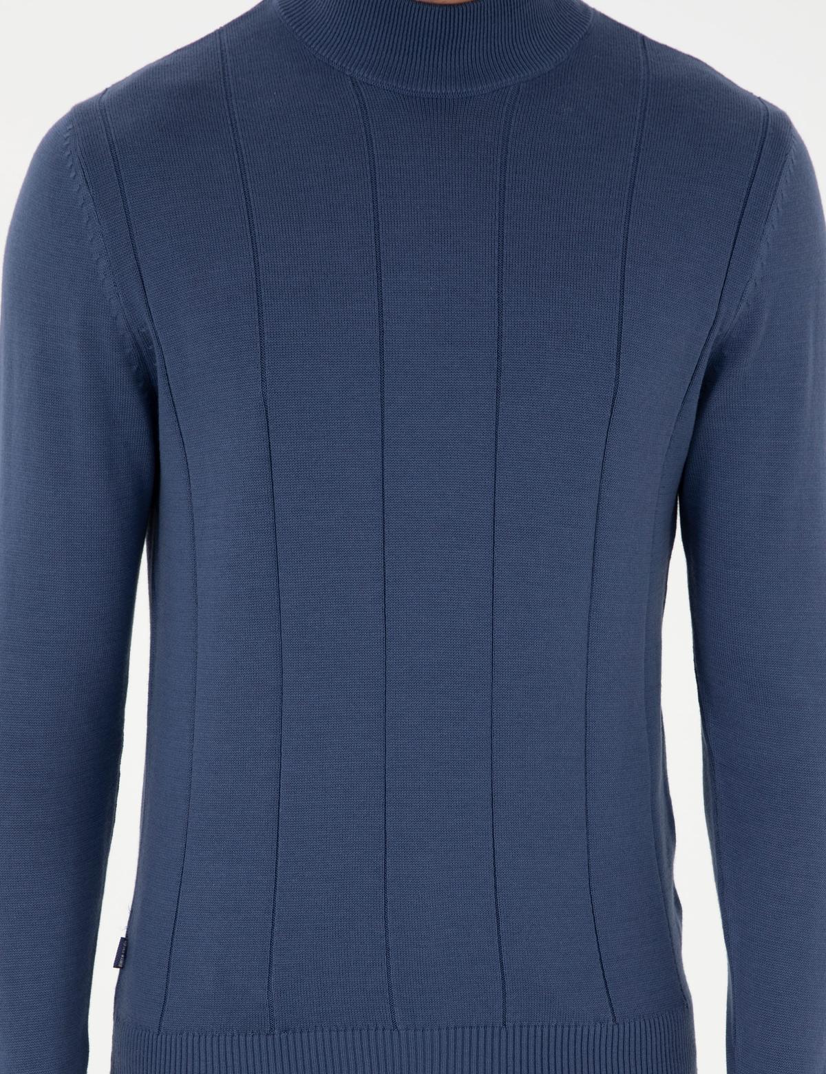 İndigo Slim Fit Yarım Balıkçı Yaka Triko Kazak - 50300460009