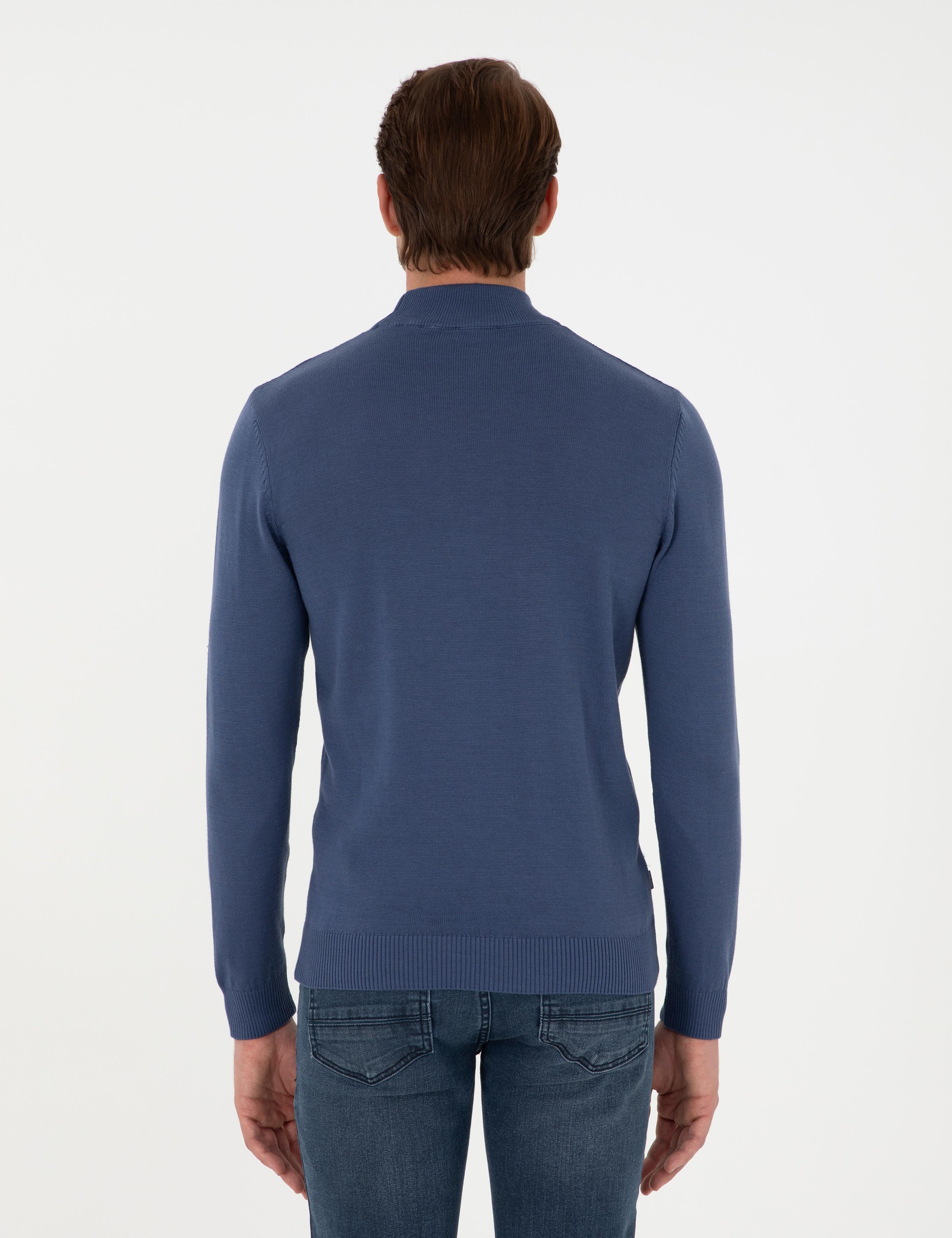 İndigo Slim Fit Yarım Balıkçı Yaka Triko Kazak