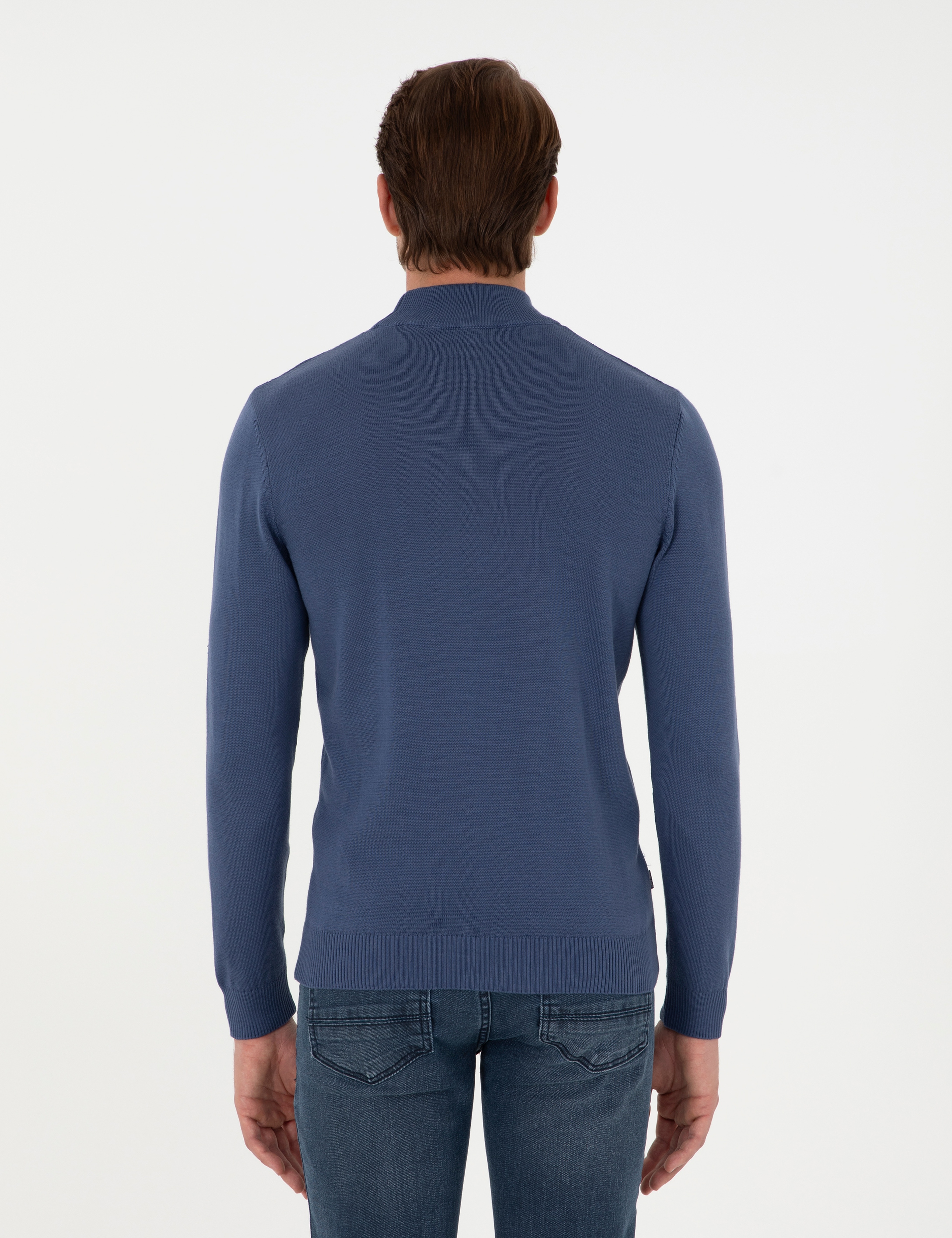 İndigo Slim Fit Yarım Balıkçı Yaka Triko Kazak - Image 5
