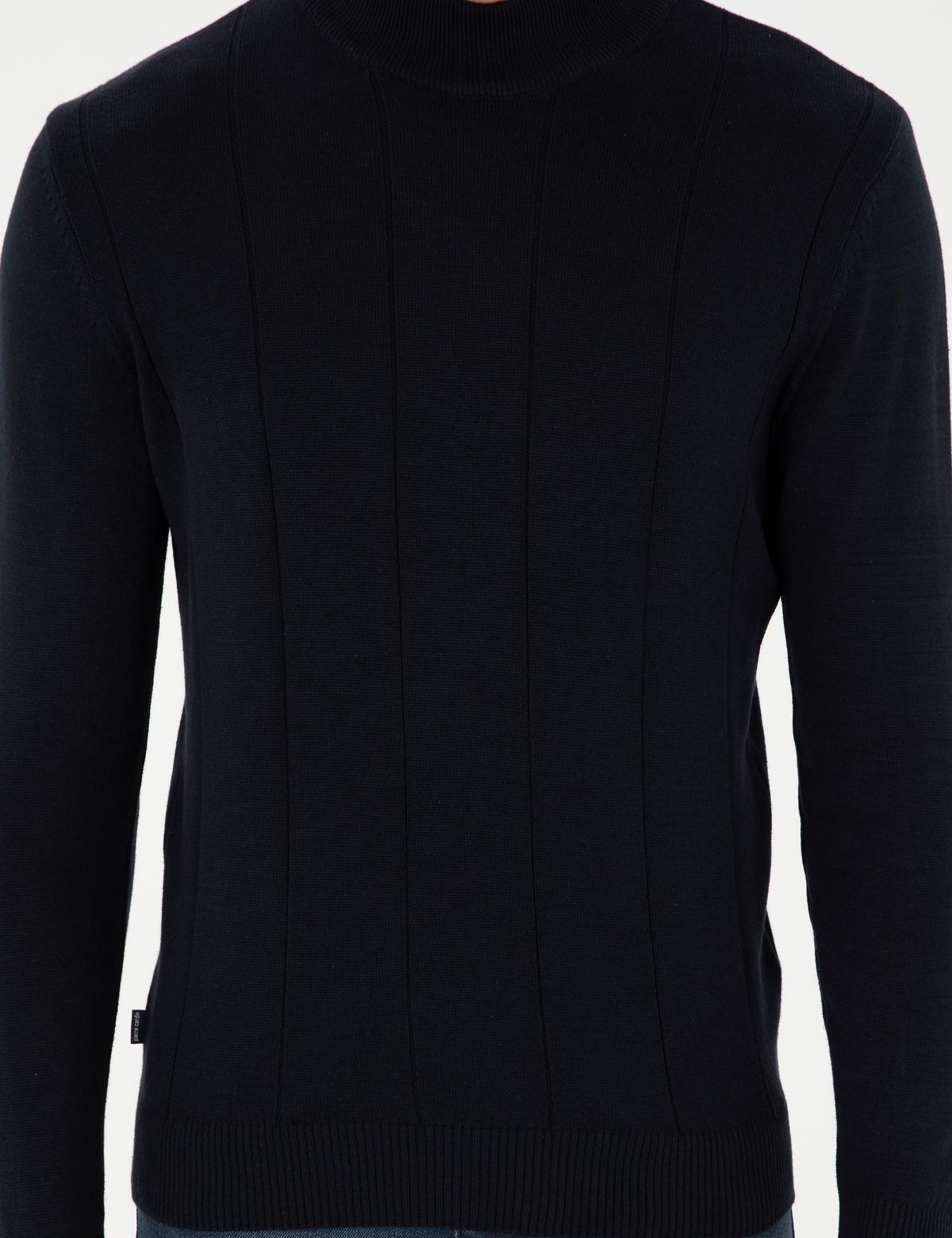 Lacivert Slim Fit Yarım Balıkçı Yaka Triko Kazak - 50300460018