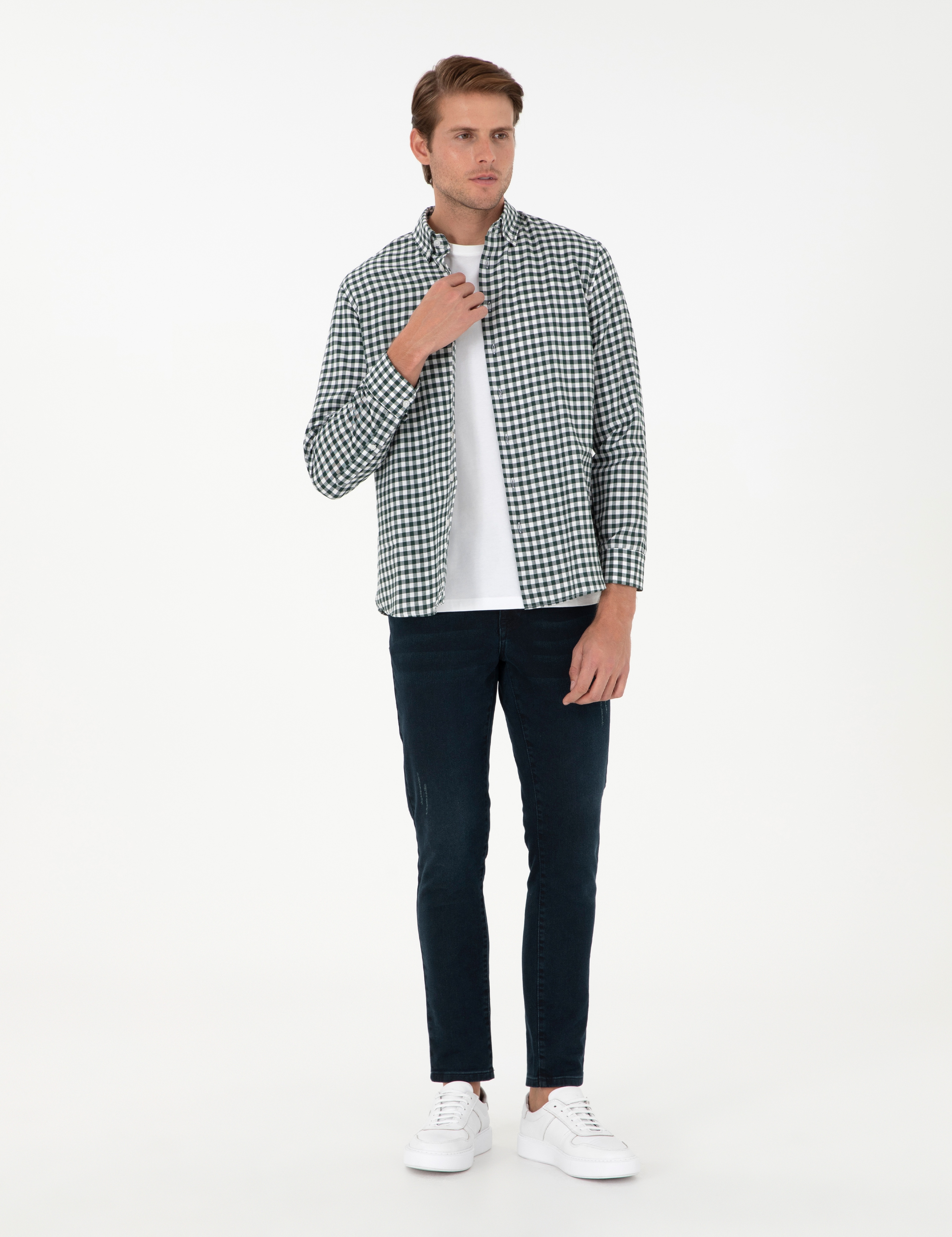 Haki Regular Fit Uzun Kollu Gömlek - Image 4