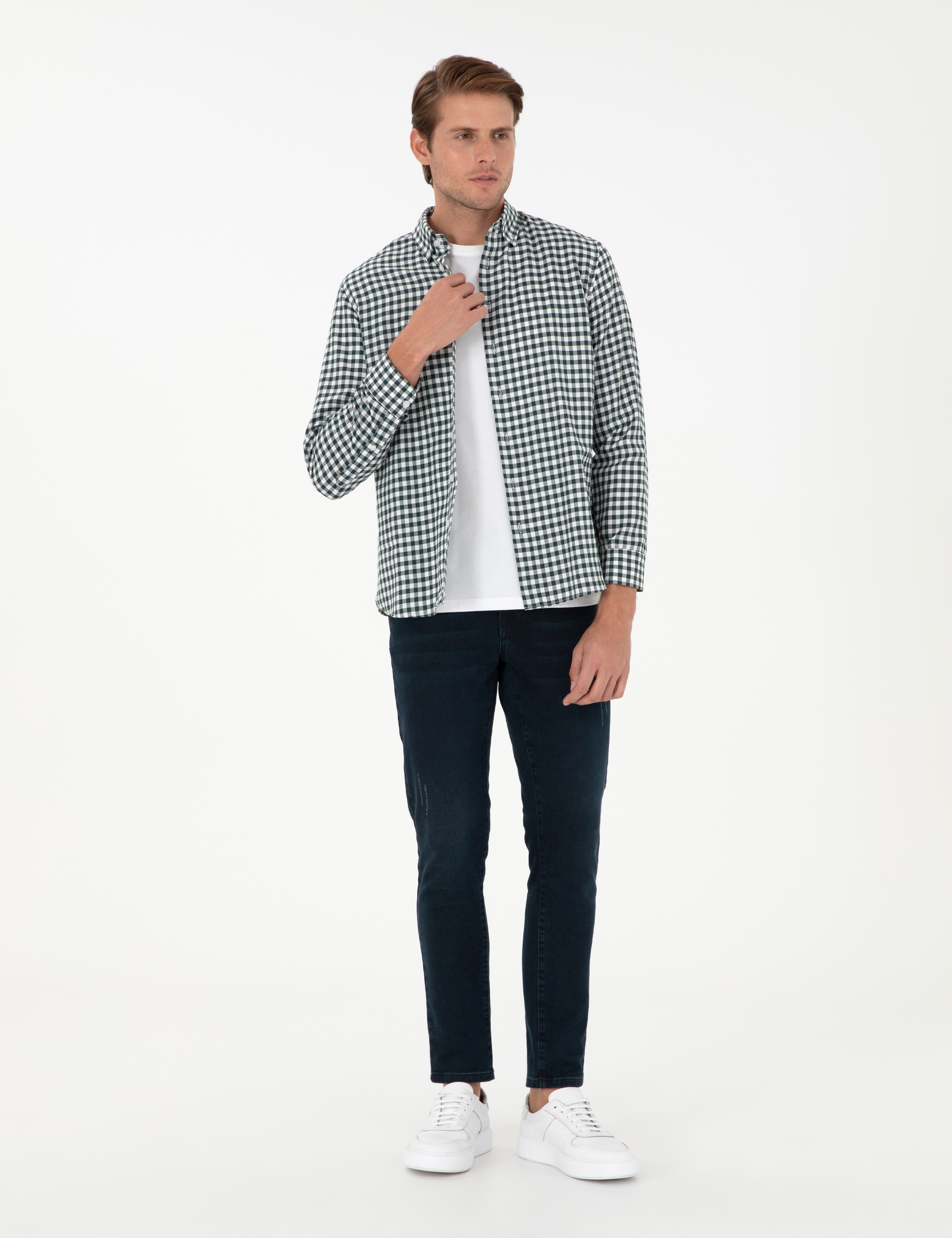 Haki Regular Fit Uzun Kollu Gömlek