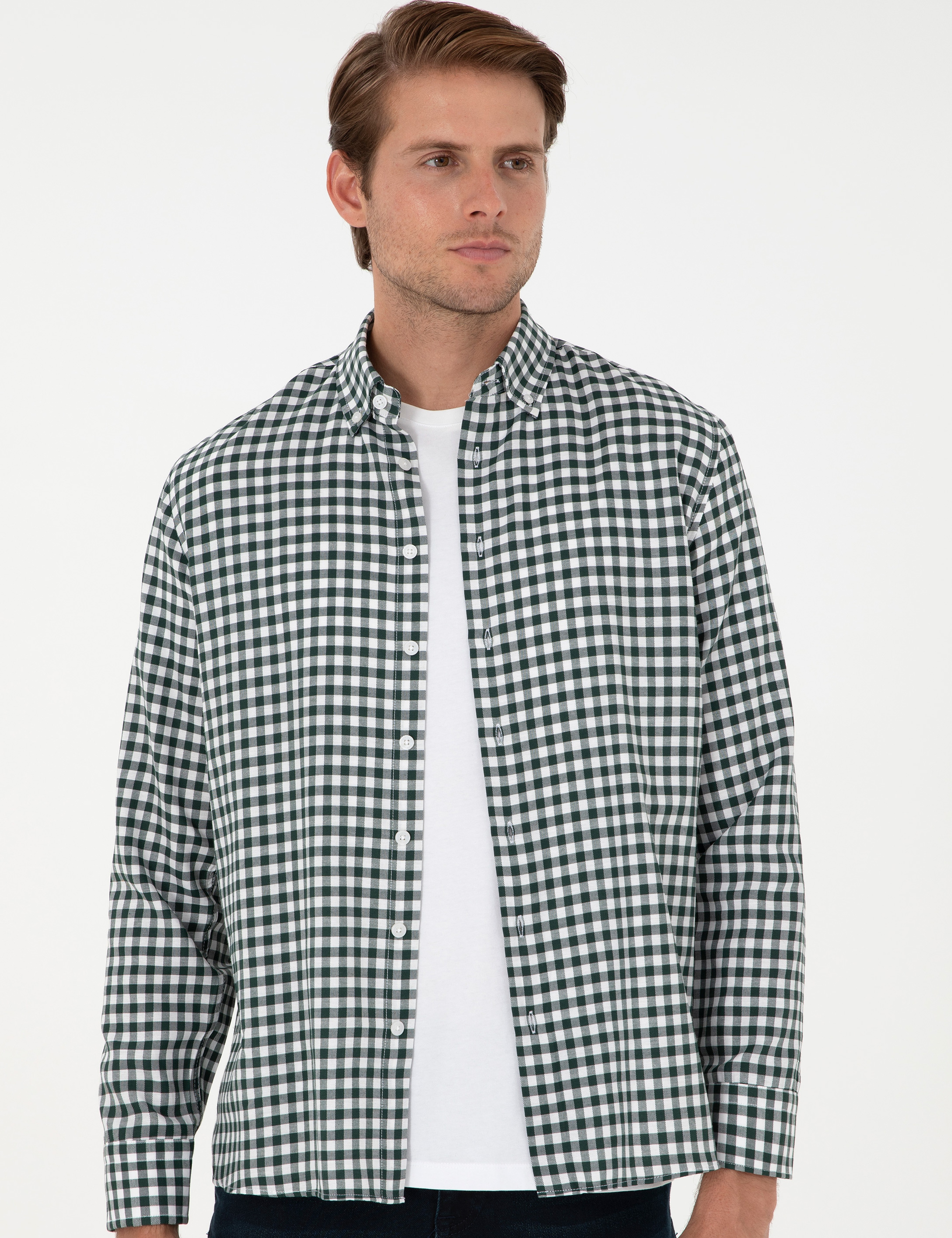 Haki Regular Fit Uzun Kollu Gömlek - Image 3