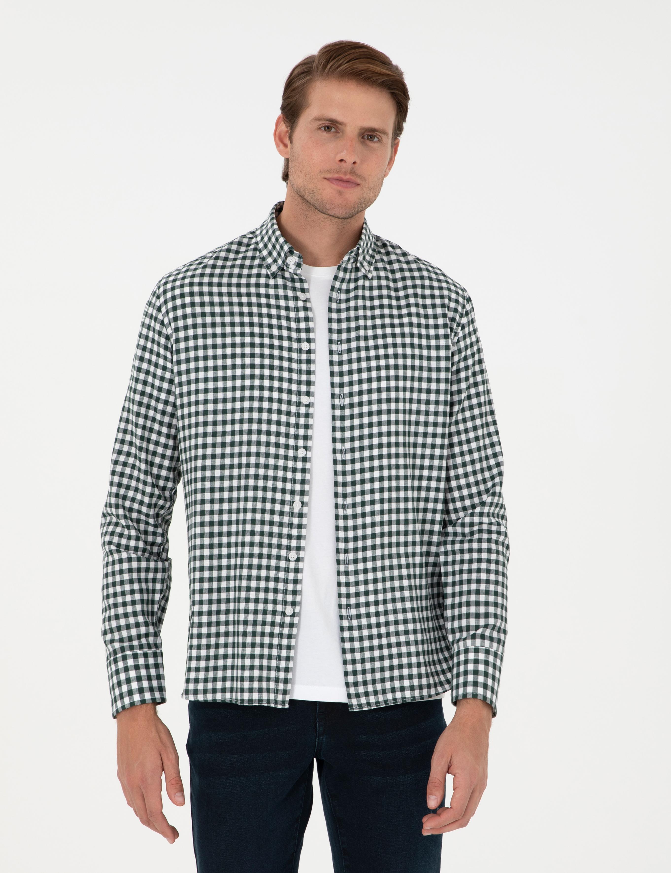 Haki Regular Fit Uzun Kollu Gömlek