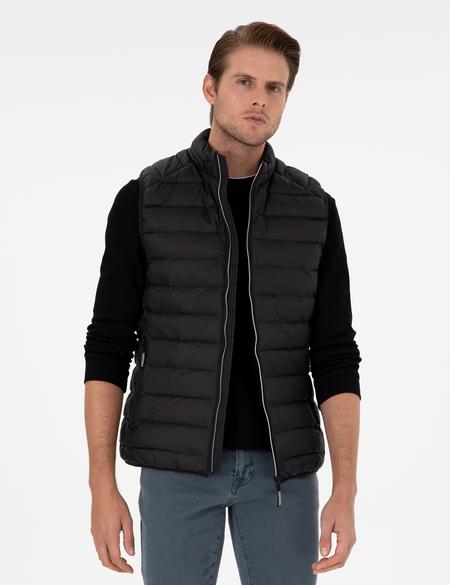 Siyah Cropped Slim Yelek - 50292913013