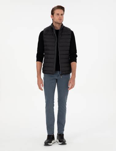 Siyah Cropped Slim Yelek
