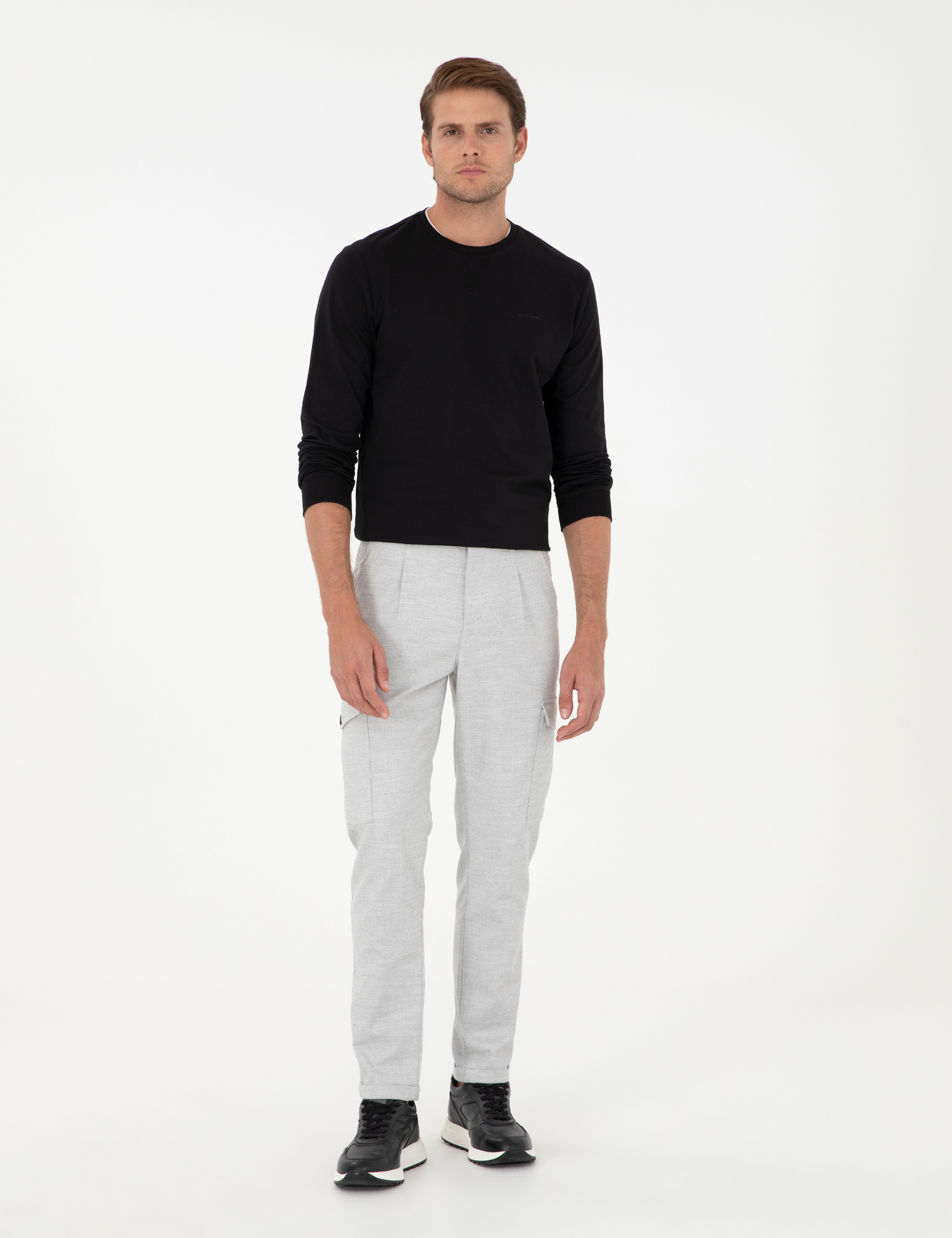 Açık Gri Carrot Fit Jogger Kanvas Pantolon