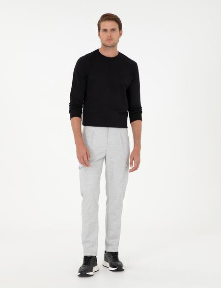 Açık Gri Carrot Fit Jogger Kanvas Pantolon - 50292496071