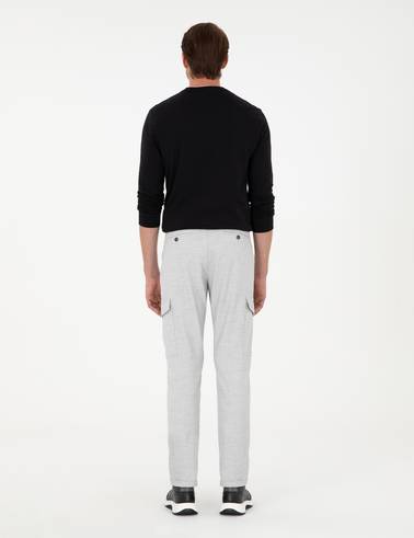 Açık Gri Carrot Fit Jogger Kanvas Pantolon