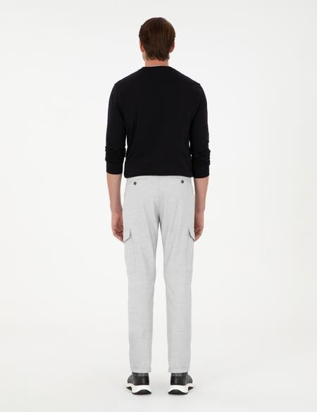 Açık Gri Carrot Fit Jogger Kanvas Pantolon - 50292496071