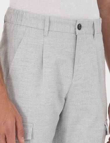 Açık Gri Carrot Fit Jogger Kanvas Pantolon