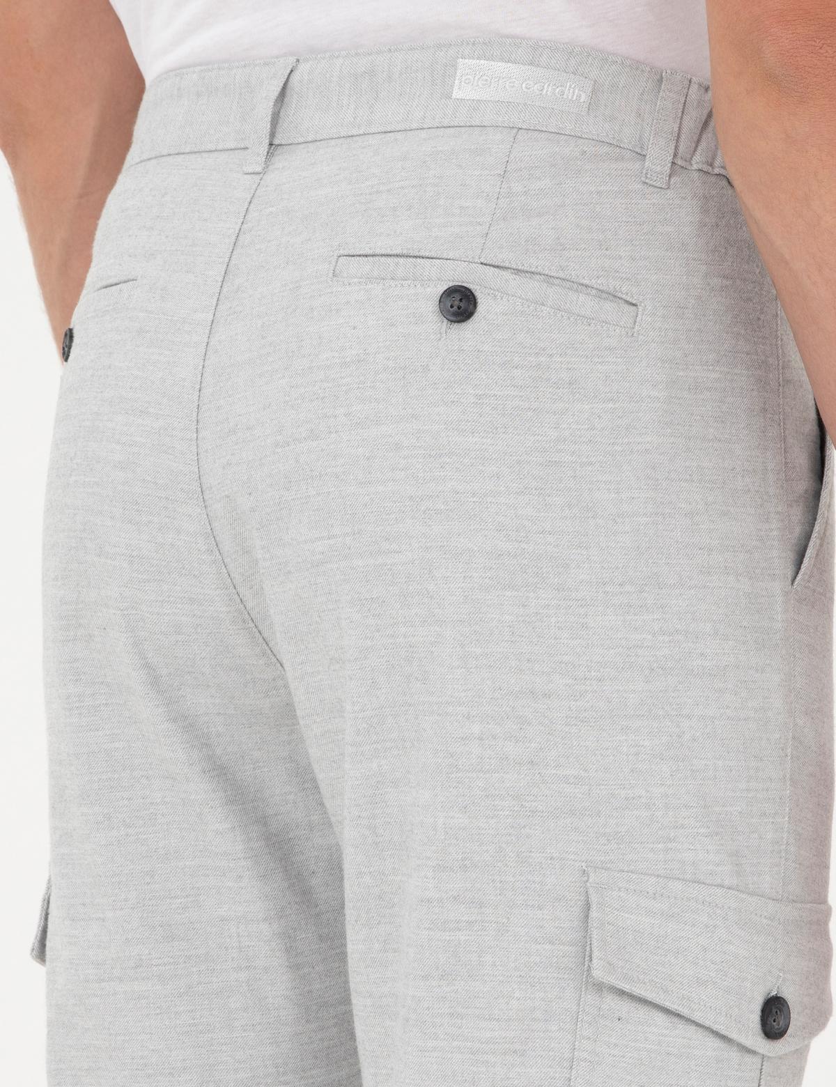 Açık Gri Carrot Fit Jogger Kanvas Pantolon - 50292496071