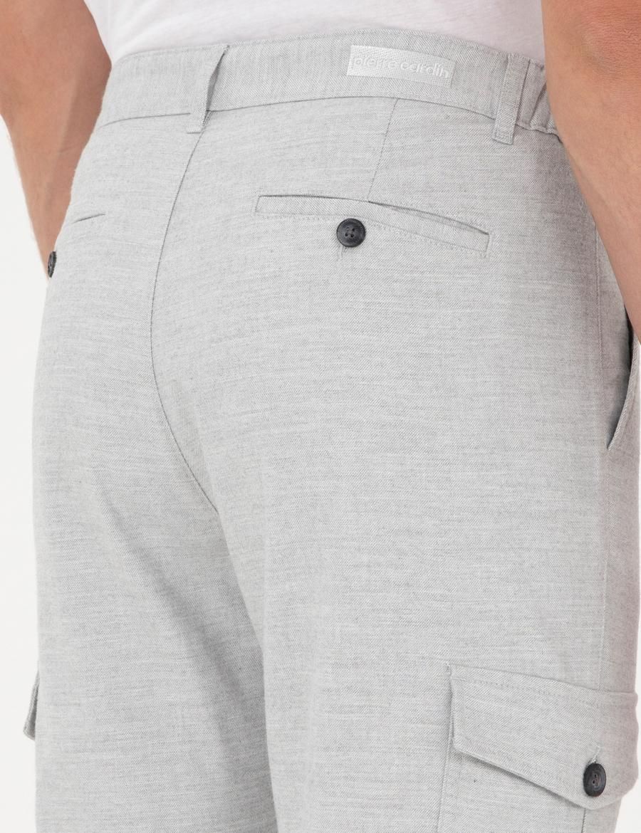 Açık Gri Carrot Fit Jogger Kanvas Pantolon