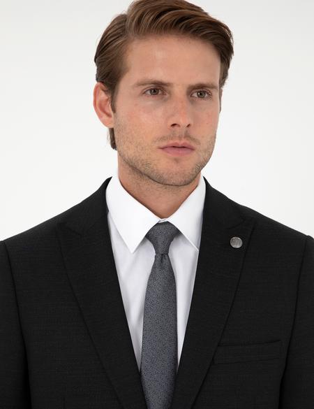 Siyah Ex. Slim Fit Yünlü Takım Elbise - 50291976014