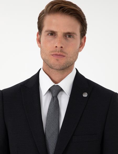 Lacivert Ex. Slim Fit Yünlü Takım Elbise - 50291976044