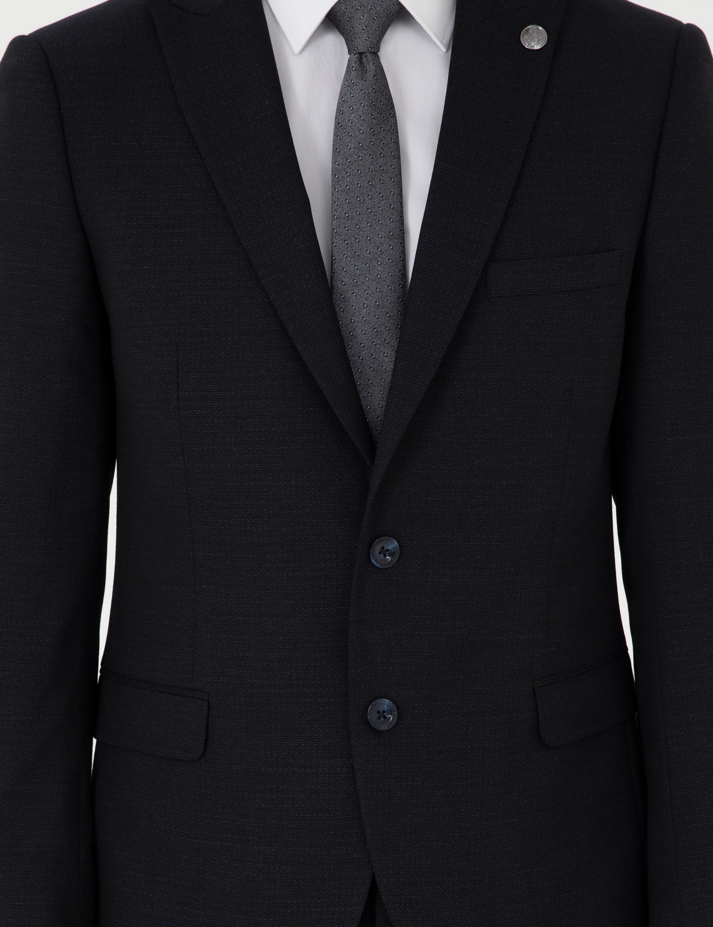 Lacivert Ex. Slim Fit Yünlü Takım Elbise