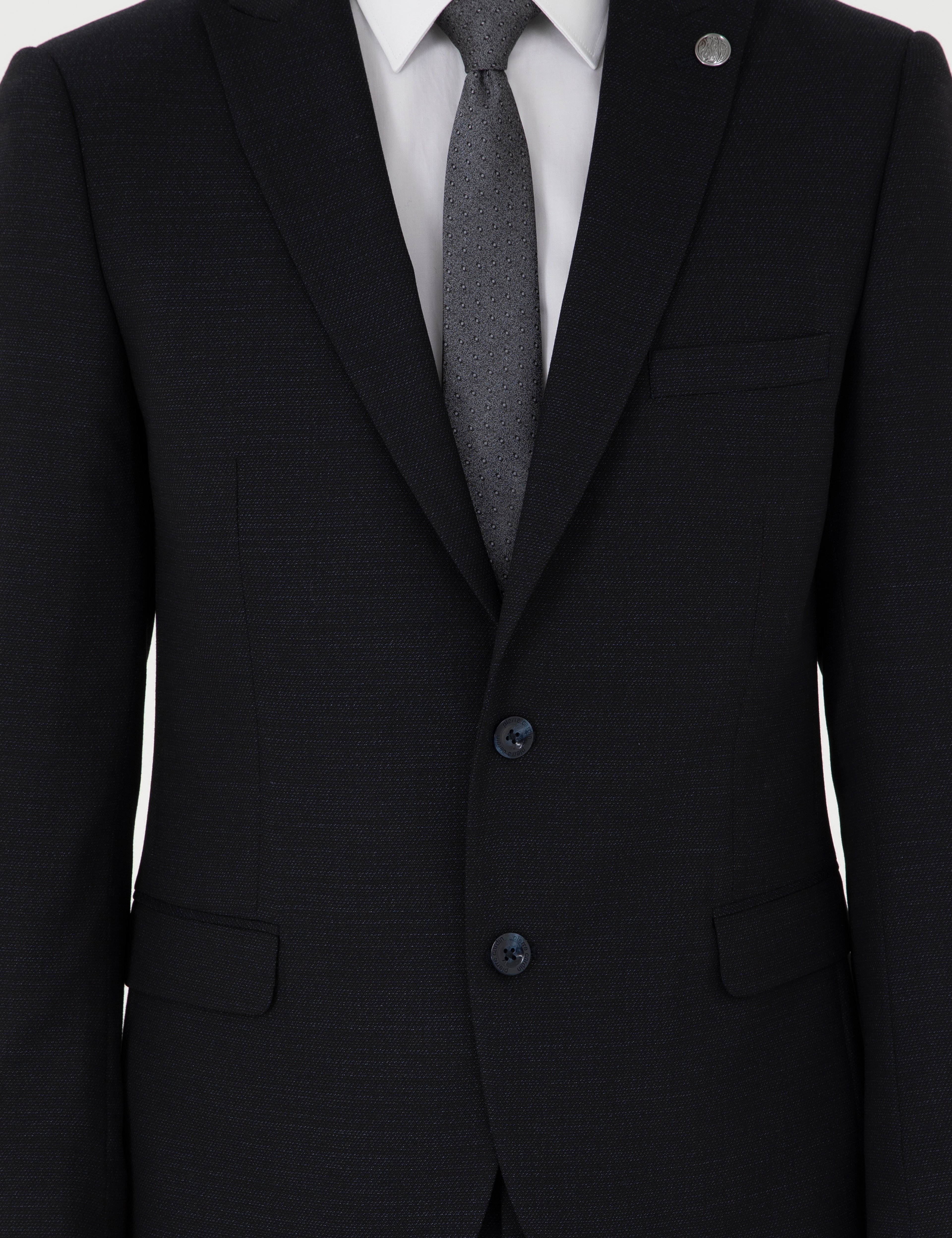 Lacivert Extra Slim Fit Yünlü Takım Elbise