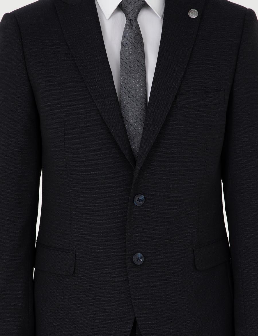 Lacivert Ex. Slim Fit Yünlü Takım Elbise