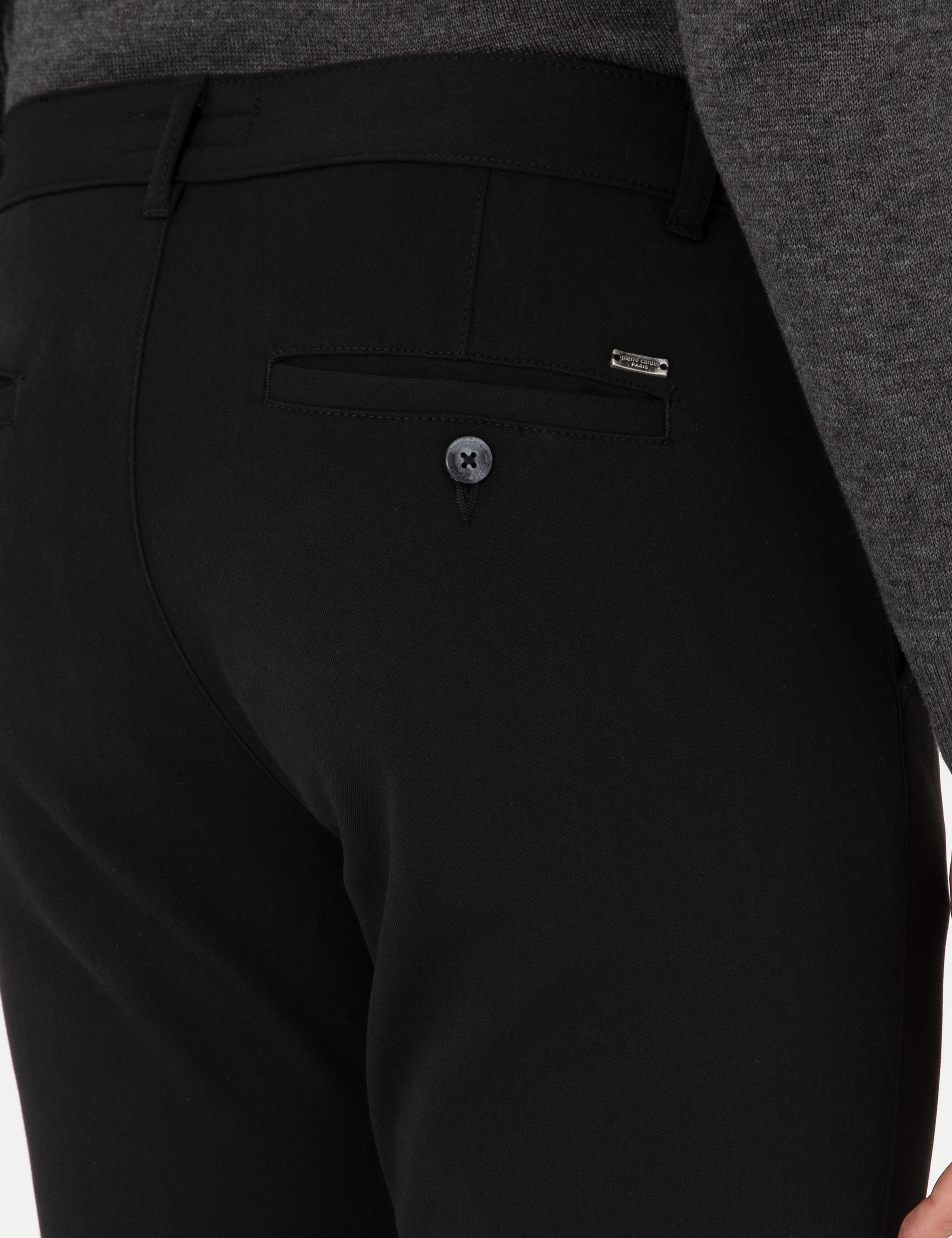 Siyah Slim Fit Jogger Kanvas Pantolon