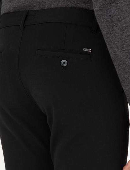 Siyah Slim Fit Jogger Kanvas Pantolon - 50295934014