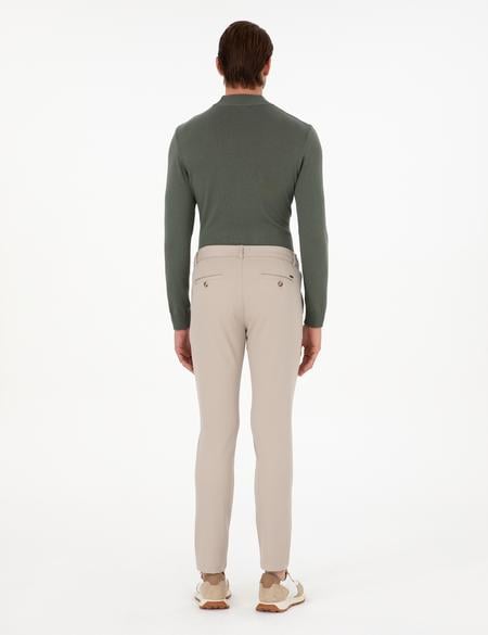 Bej Slim Fit Jogger Kanvas Pantolon - 50295934009