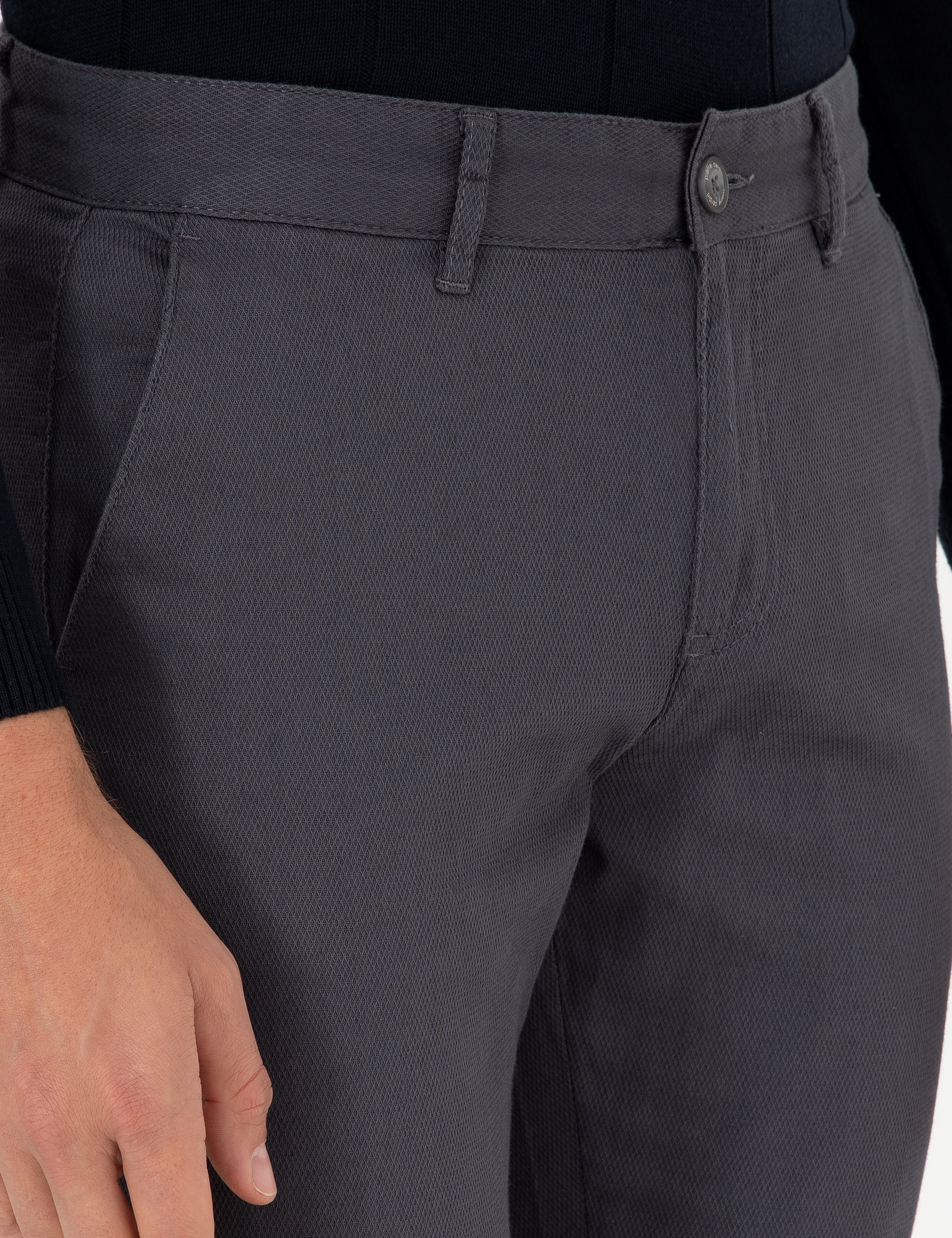 Antrasit Slim Fit Kanvas Pantolon - Image 5