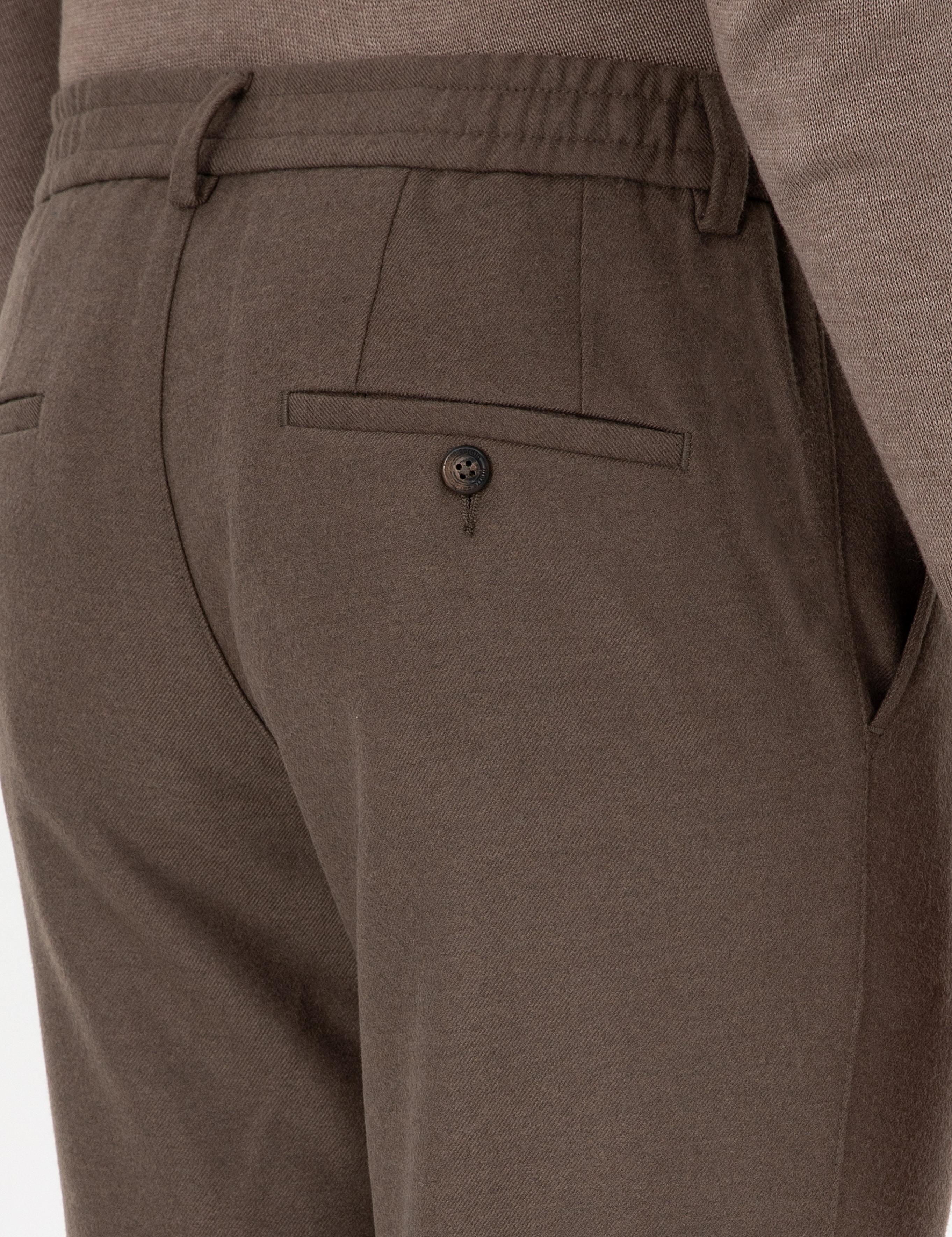 Kahverengi Ex. Slim Fit Kumaş Pantolon