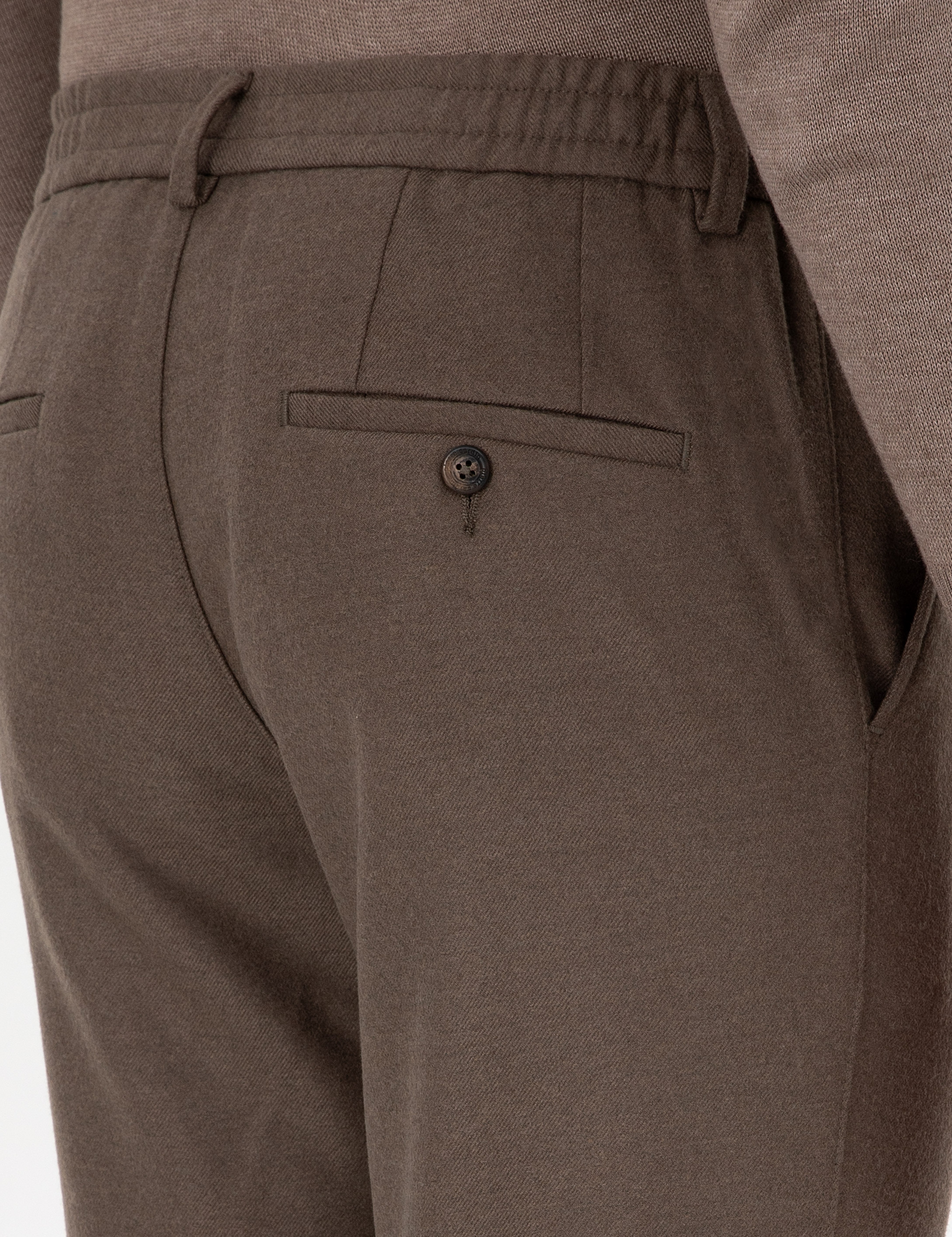 Kahverengi Ex. Slim Fit Kumaş Pantolon - Image 6