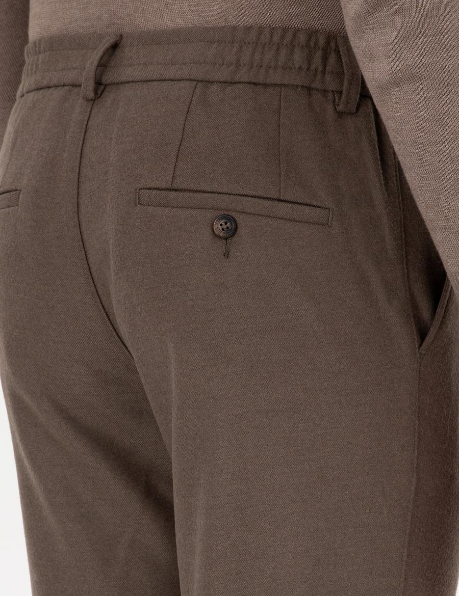 Kahverengi Ex. Slim Fit Kumaş Pantolon