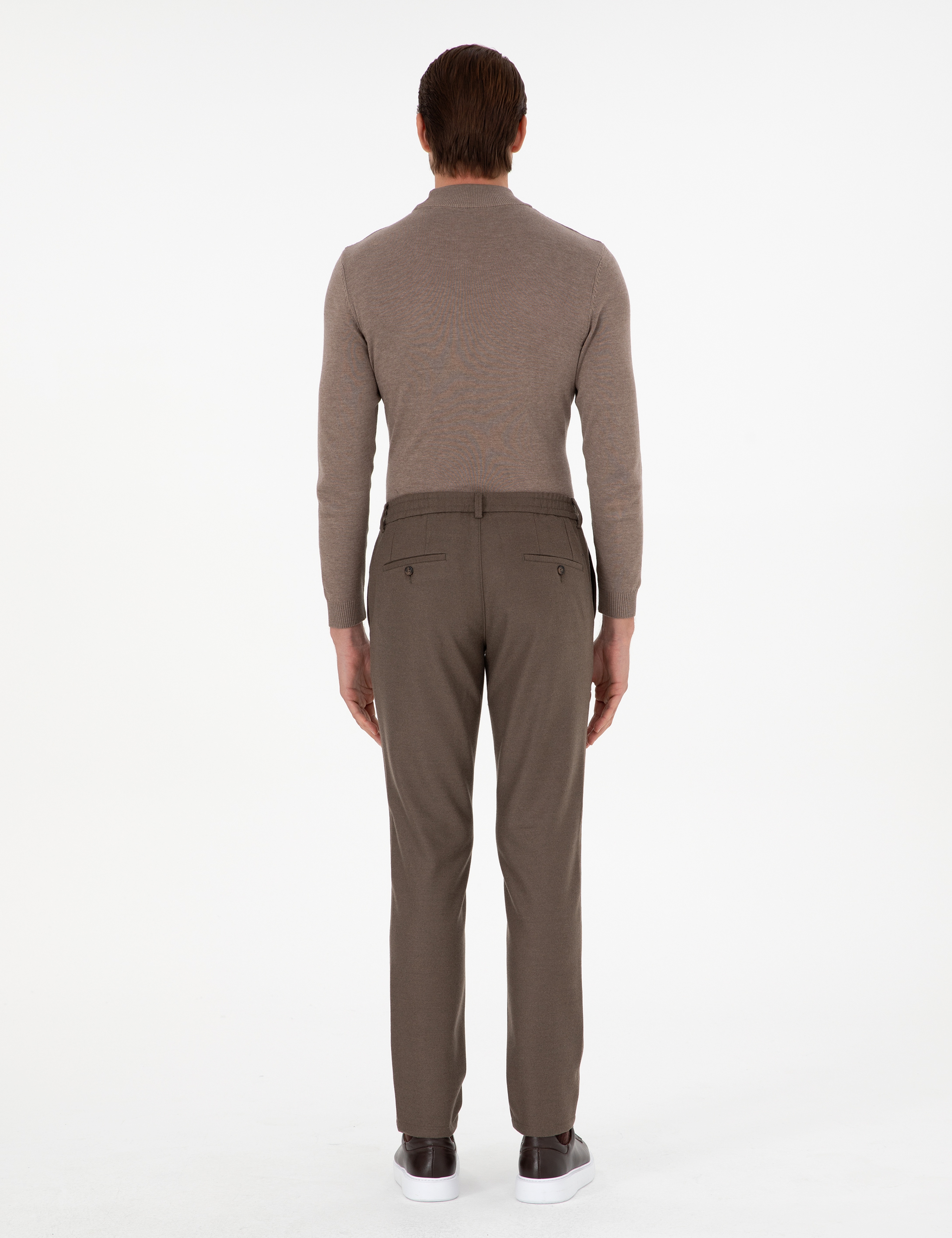 Kahverengi Ex. Slim Fit Kumaş Pantolon - Image 4