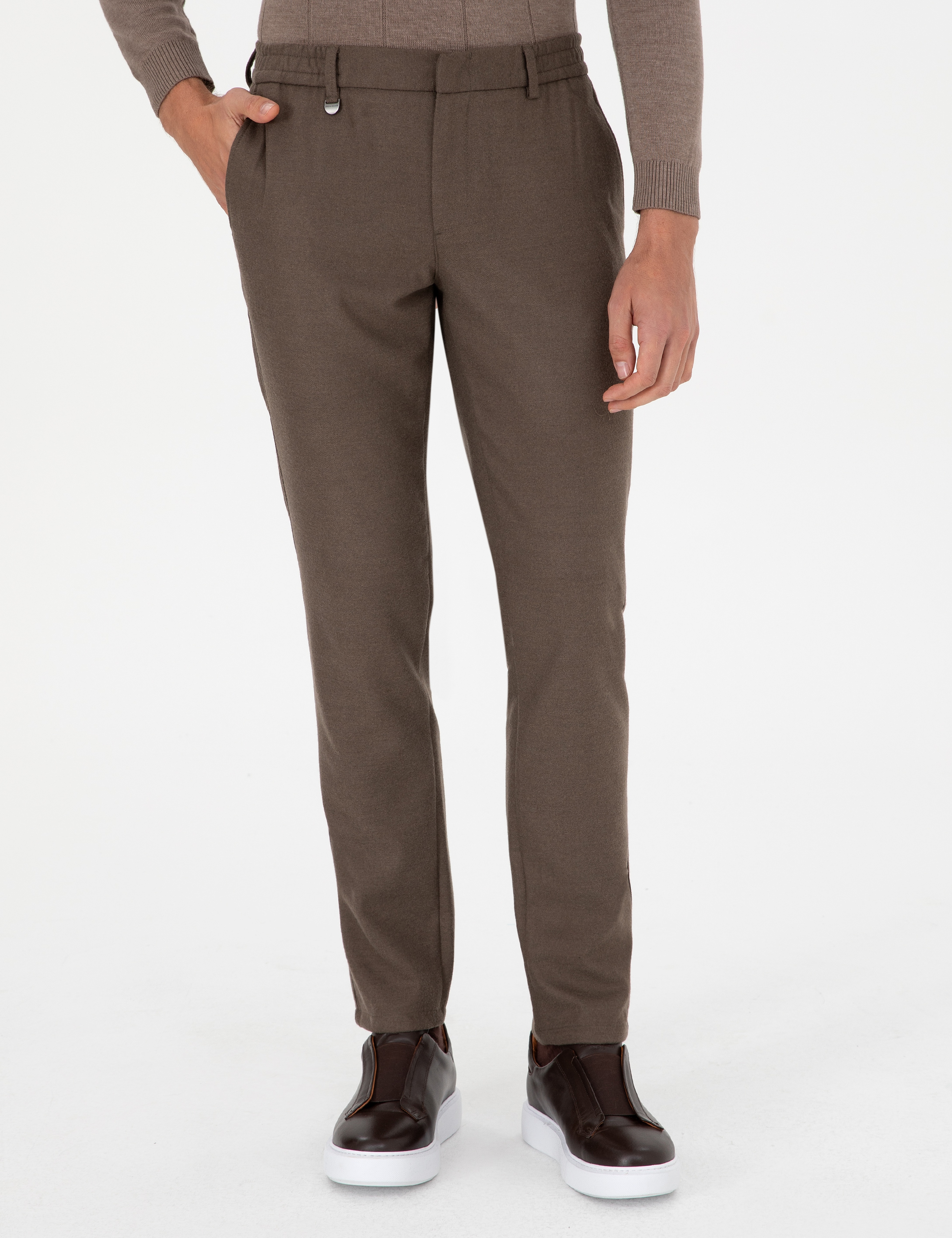Kahverengi Ex. Slim Fit Kumaş Pantolon