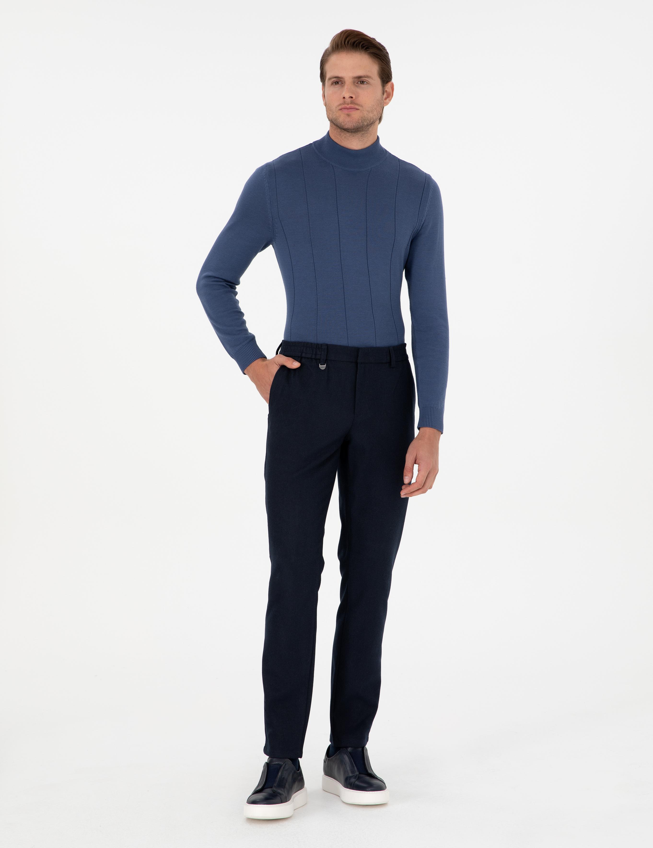 Lacivert Ex. Slim Fit Kumaş Pantolon