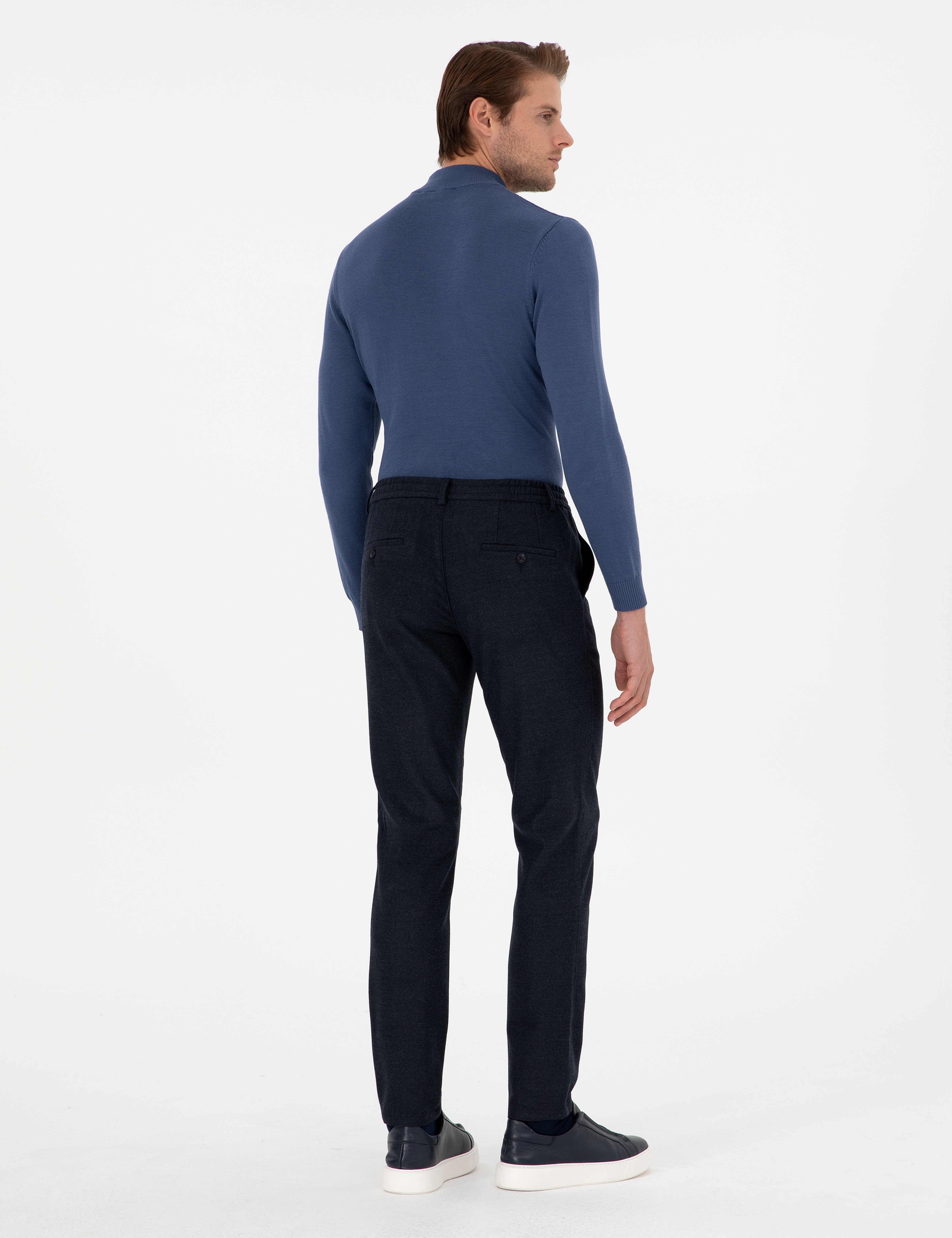 Lacivert Ex. Slim Fit Kumaş Pantolon - Image 4