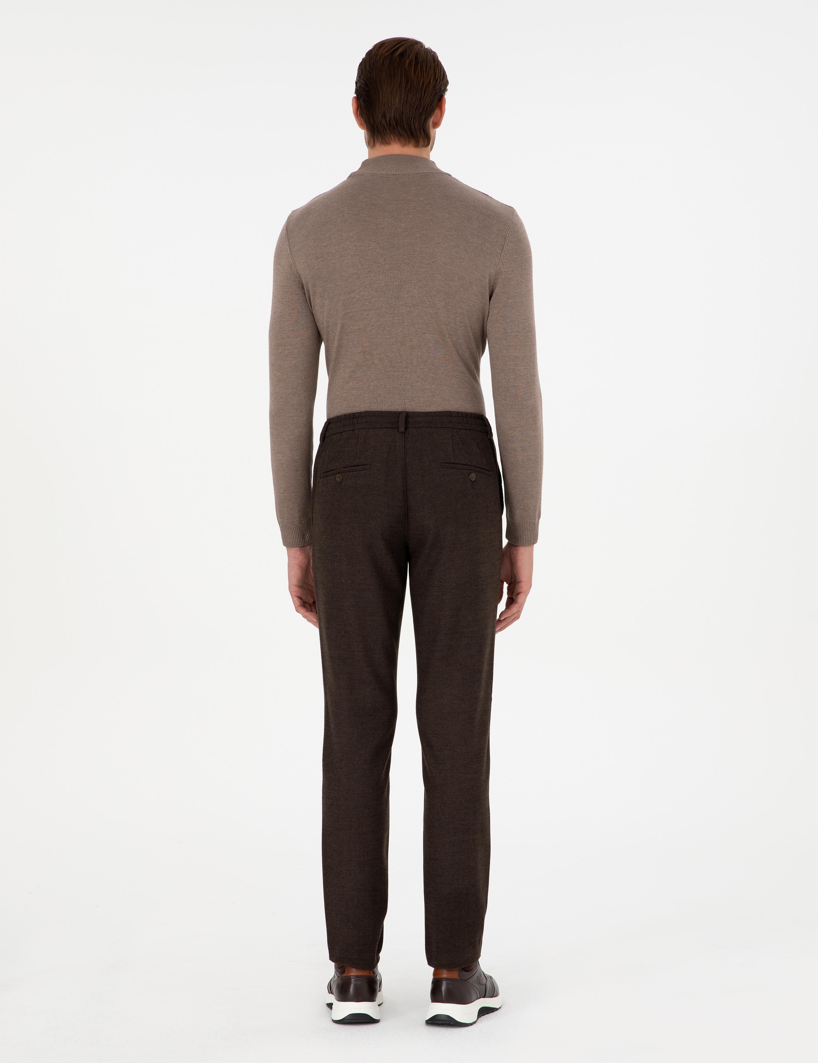 Kahverengi Ex. Slim Fit Kumaş Pantolon